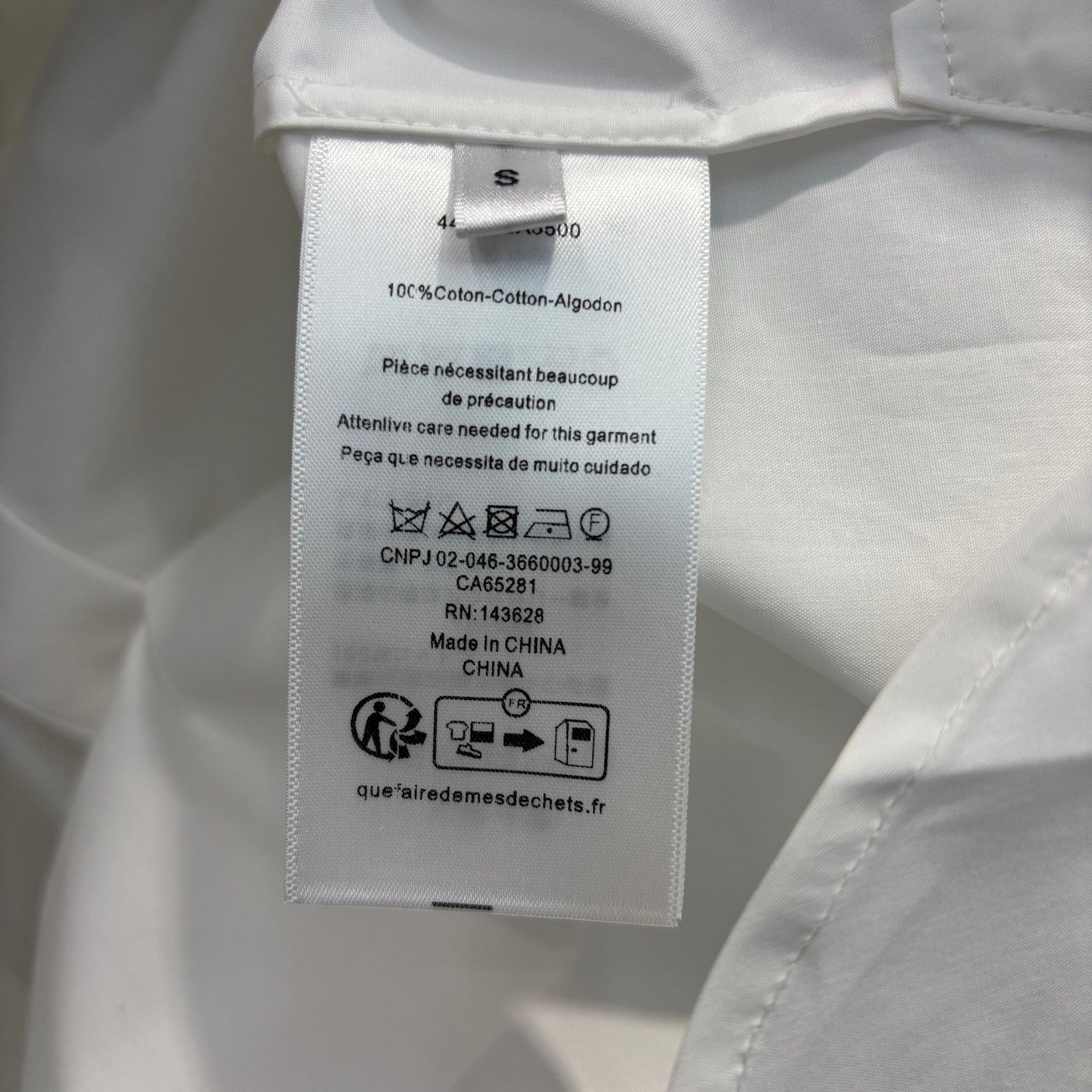 Pure white shirt - style dress with diagonal buttons