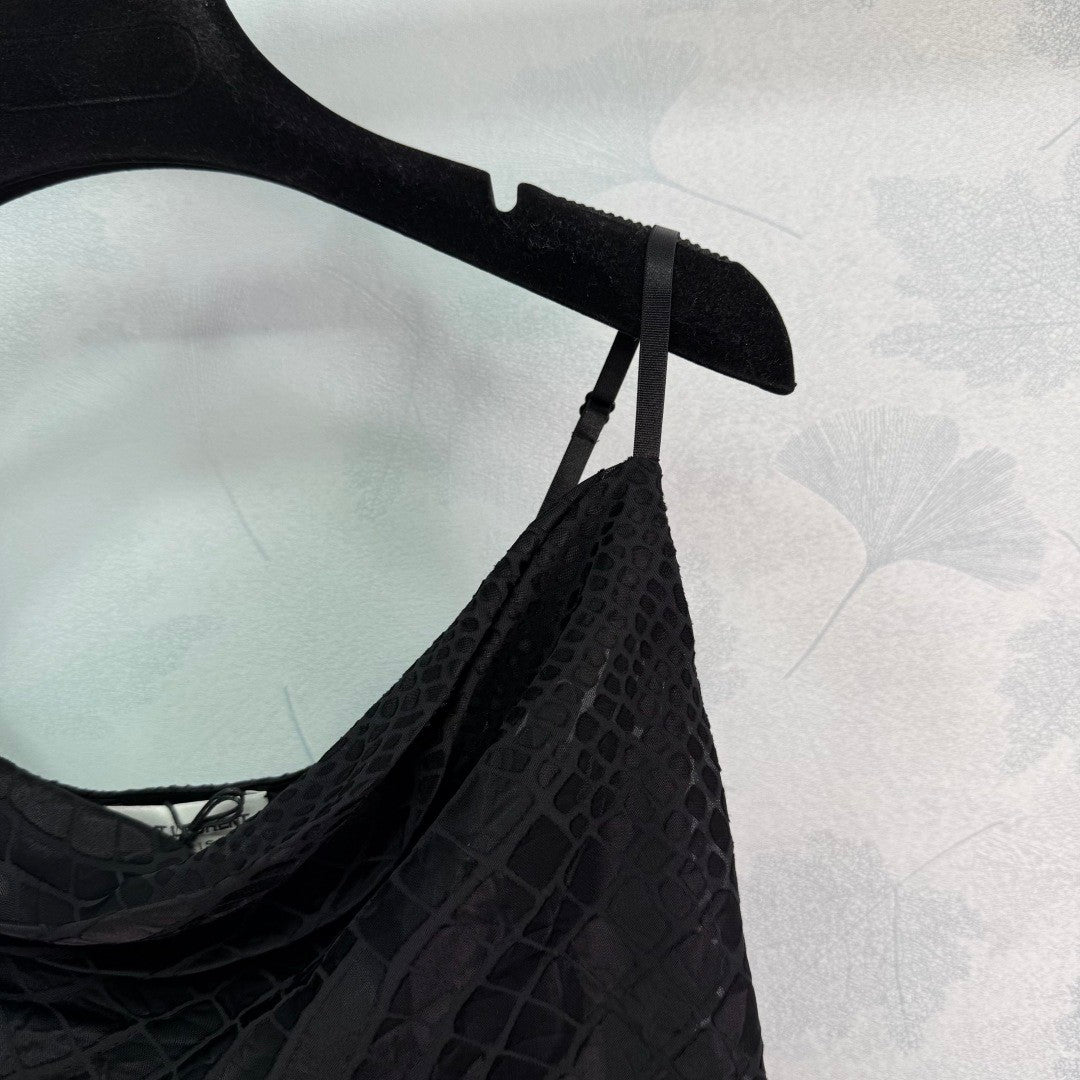 Alligator - pattern jacquard camisole dress
