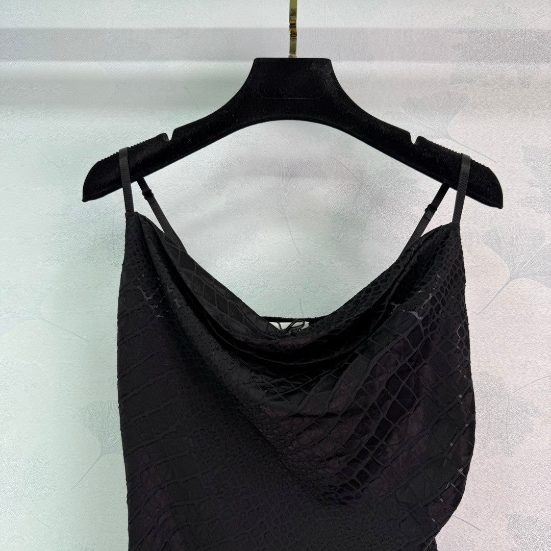 Alligator - pattern jacquard camisole dress