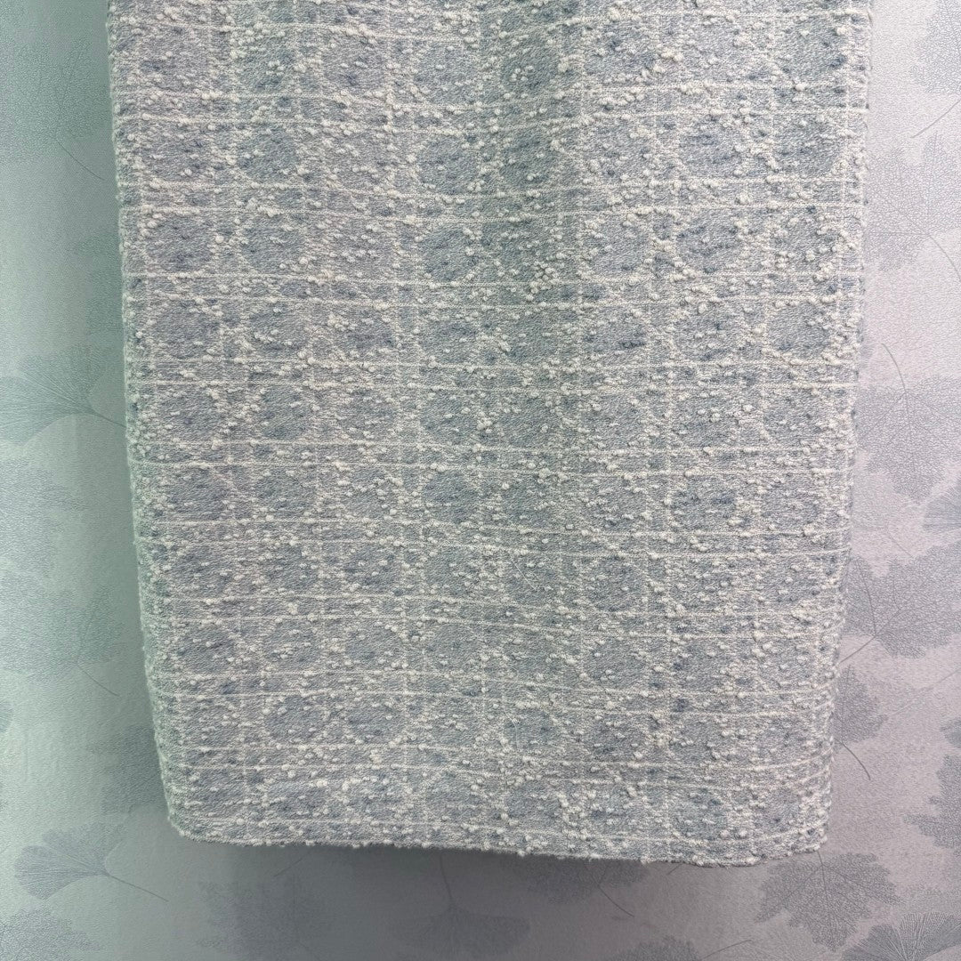 Soft blue camisole dress with checkered pattern