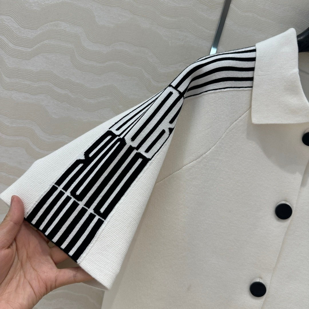 Missd Tennis - inspired Knitted Short - sleeved T - shirt Cardigan Jacket