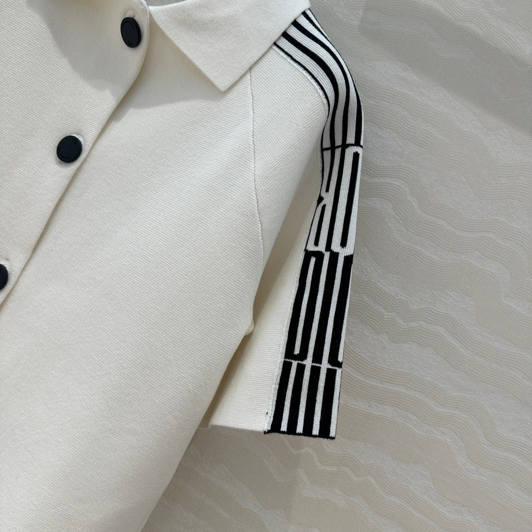 Missd Tennis - inspired Knitted Short - sleeved T - shirt Cardigan Jacket