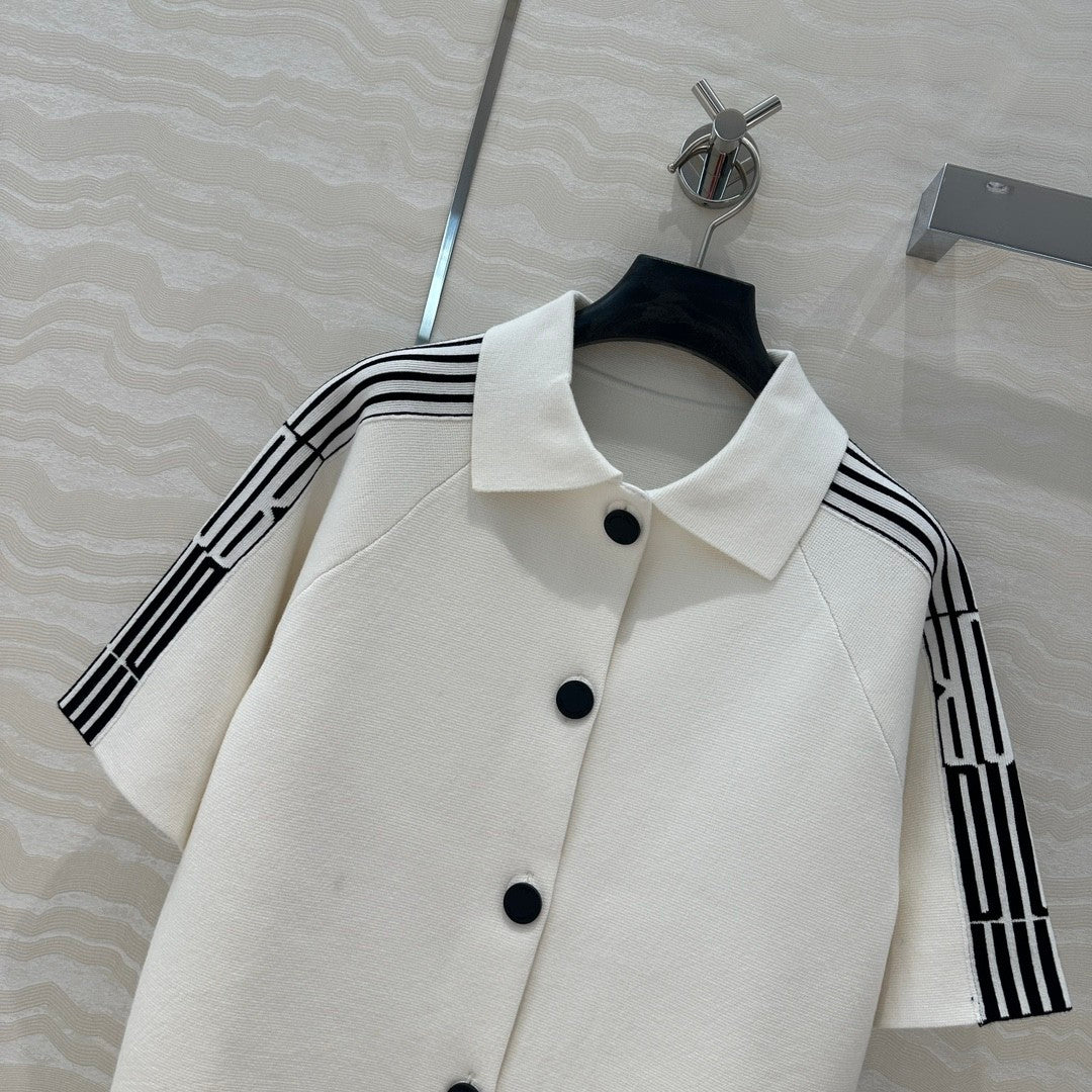 Missd Tennis - inspired Knitted Short - sleeved T - shirt Cardigan Jacket