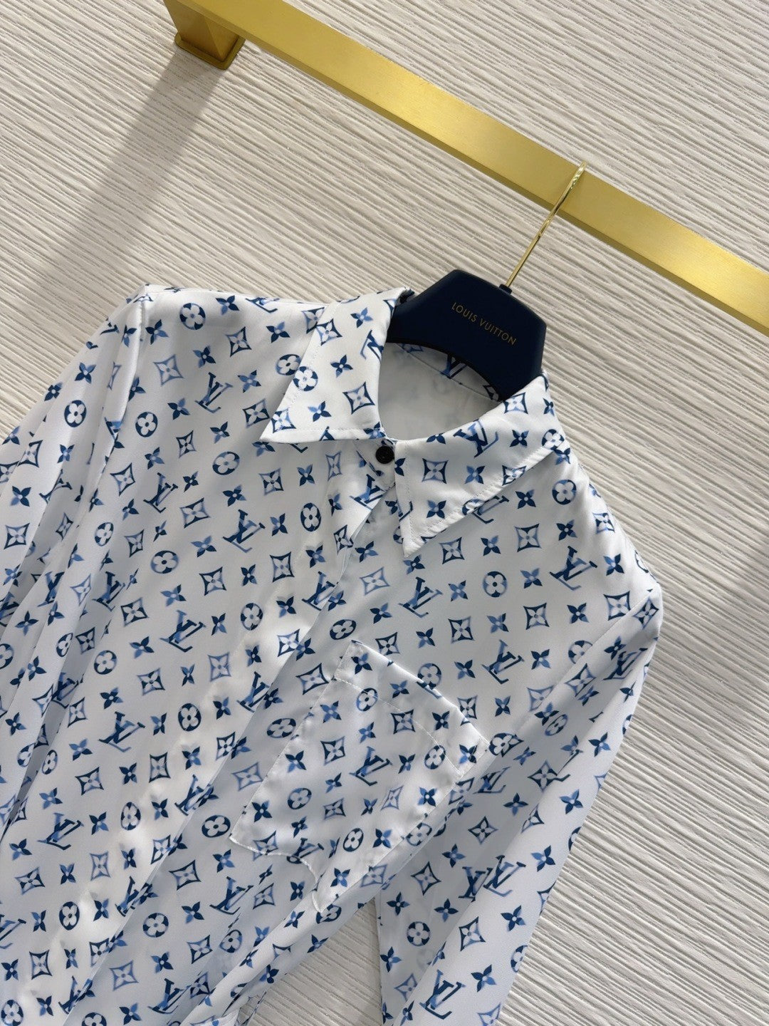 Long - sleeved Shirtdress with Printed Logo