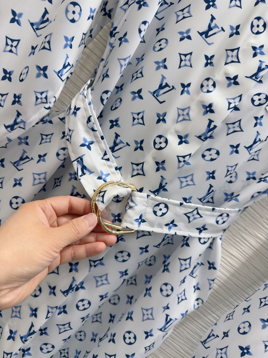 Long - sleeved Shirtdress with Printed Logo