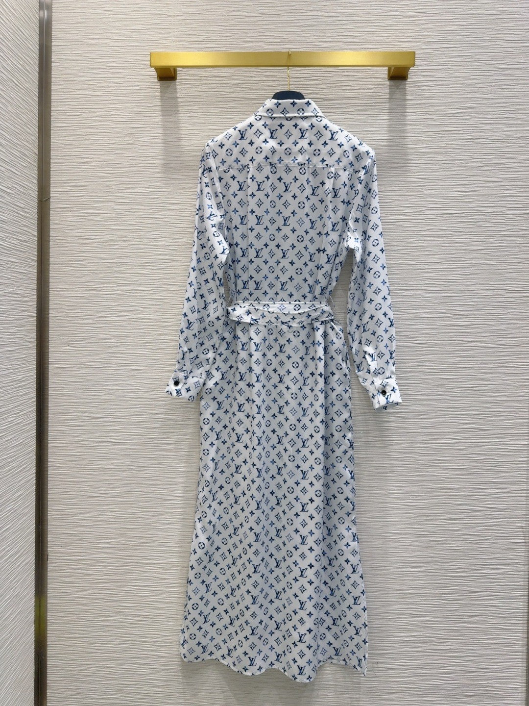 Long - sleeved Shirtdress with Printed Logo