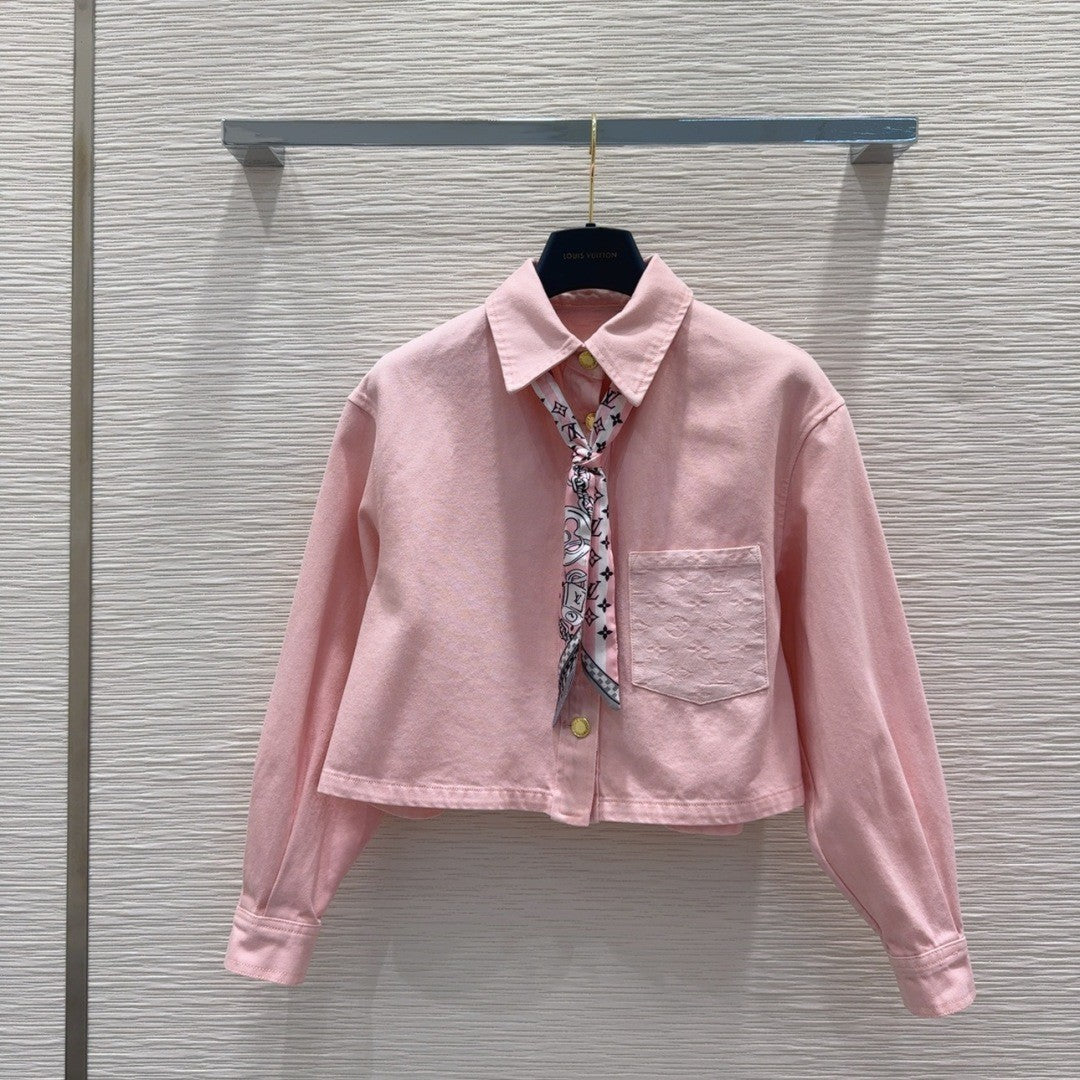 Pink Cropped Shirt