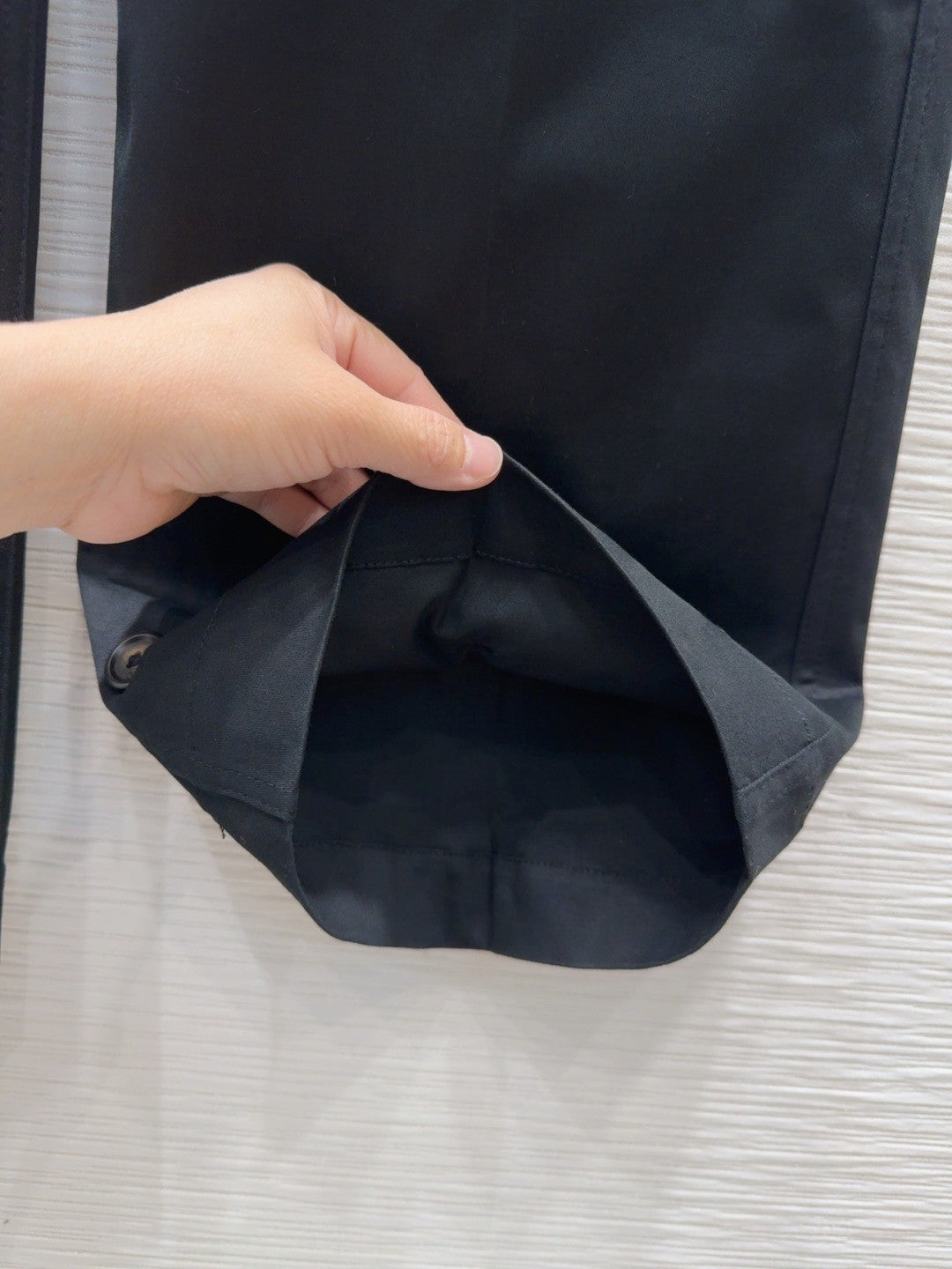 Black Cargo Pants with Monogram - Trimmed Pockets & Belt Detail