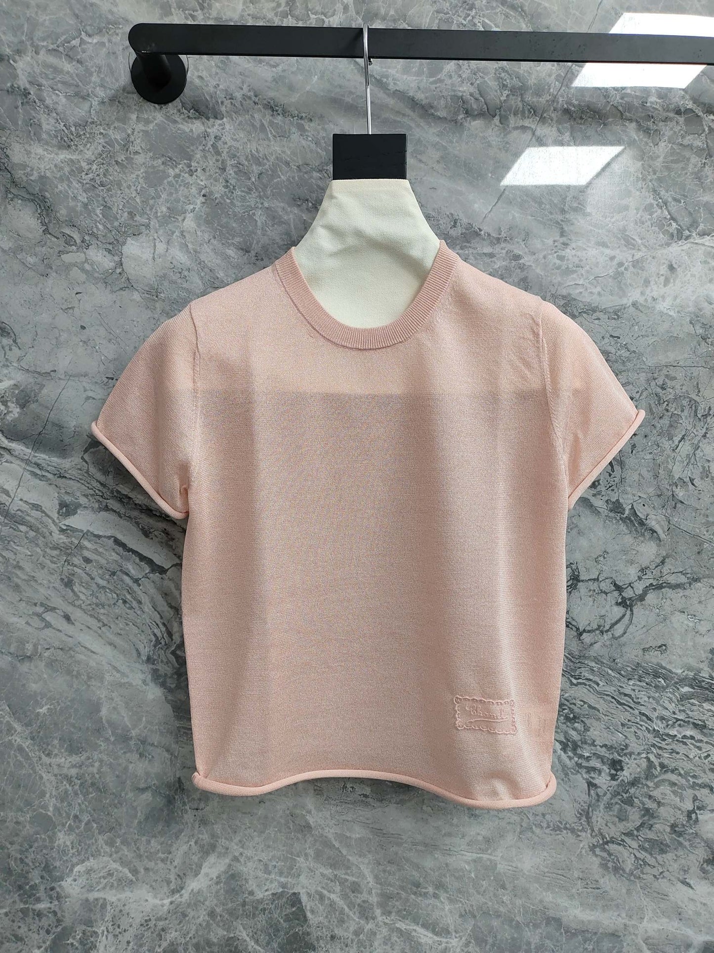 Cotton  Linen Short  sleeved Pullover T - shirt