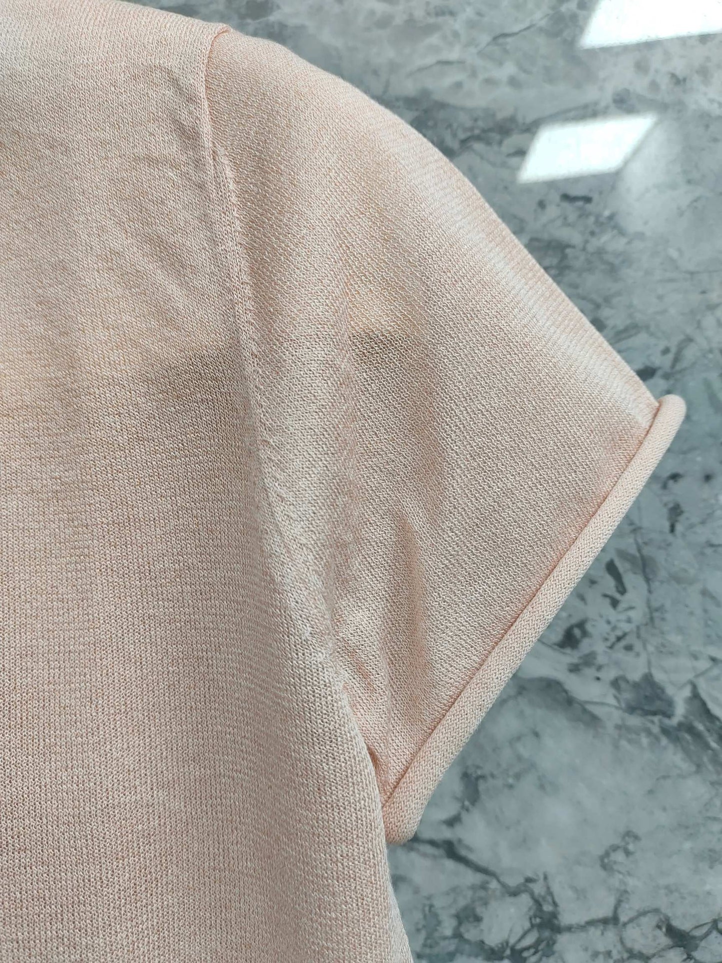 Cotton  Linen Short  sleeved Pullover T - shirt