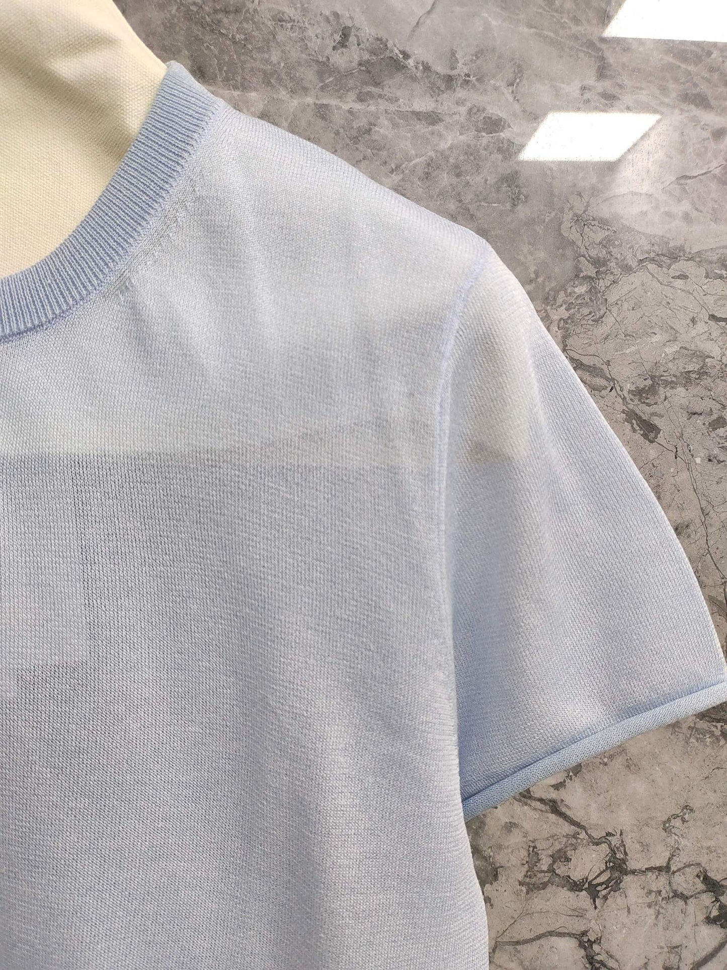 Cotton  Linen Short  sleeved Pullover T - shirt