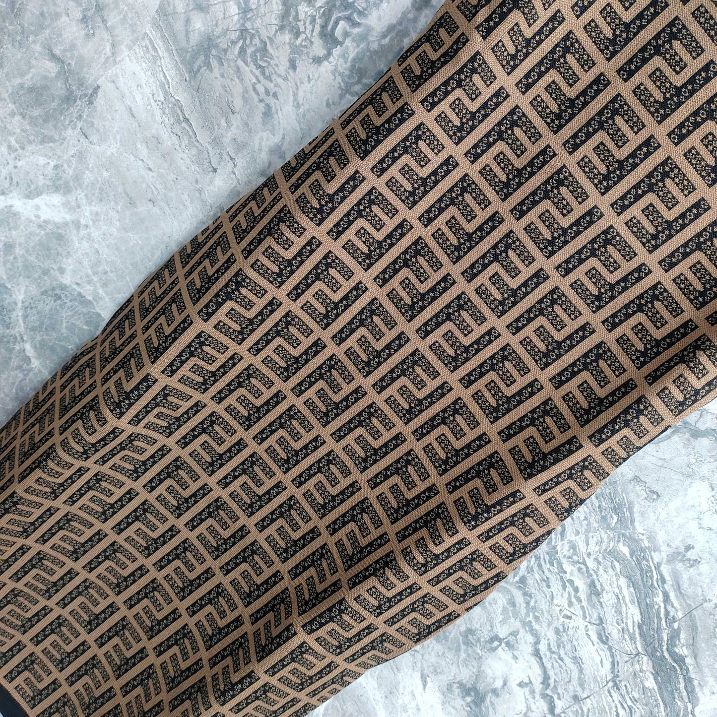 Sling Dress with Interwoven Brown and Black Classic Double - F Pattern