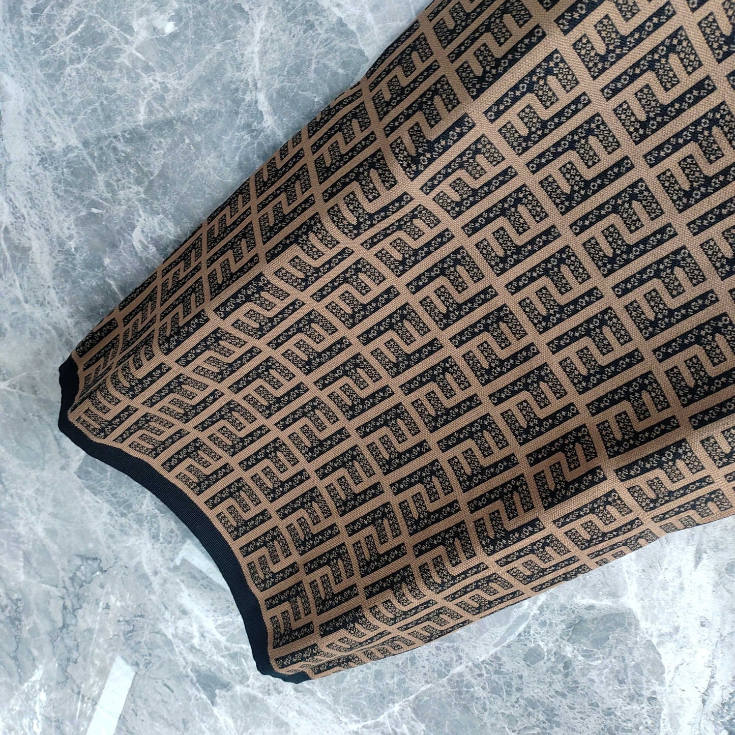 Sling Dress with Interwoven Brown and Black Classic Double - F Pattern