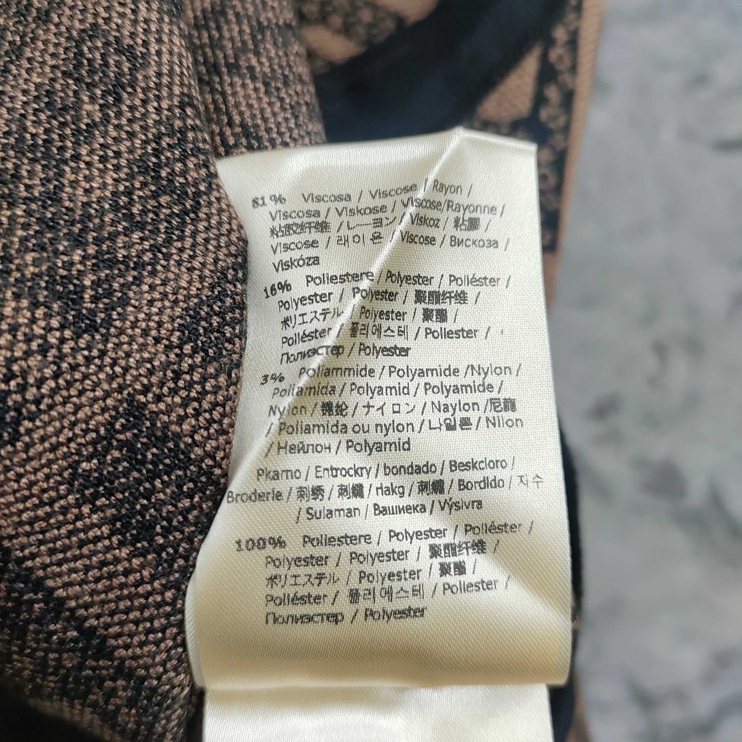 Short Skirt with Interwoven Brown and Black Classic Double - F Pattern