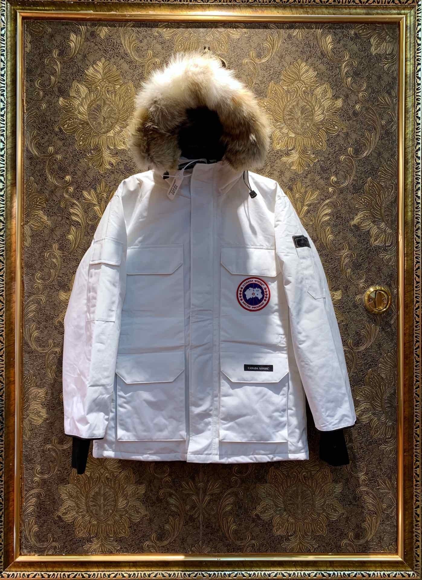 White Mid  length Hooded Down Jacket