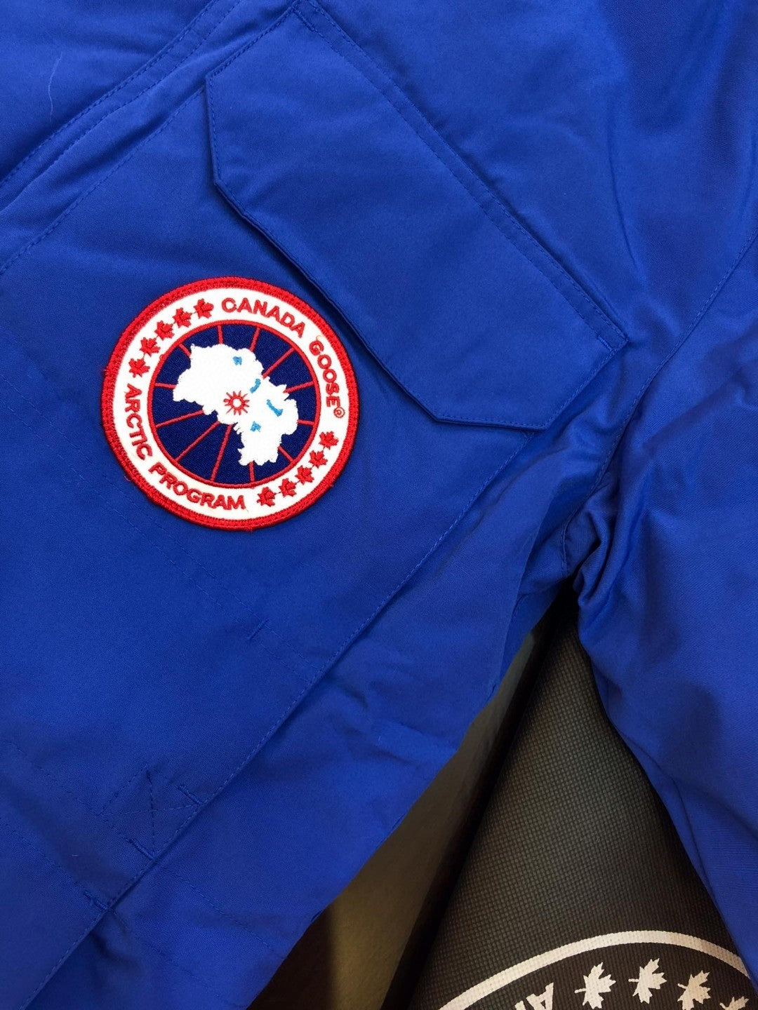 Blue Mid  length Hooded Down Jacket