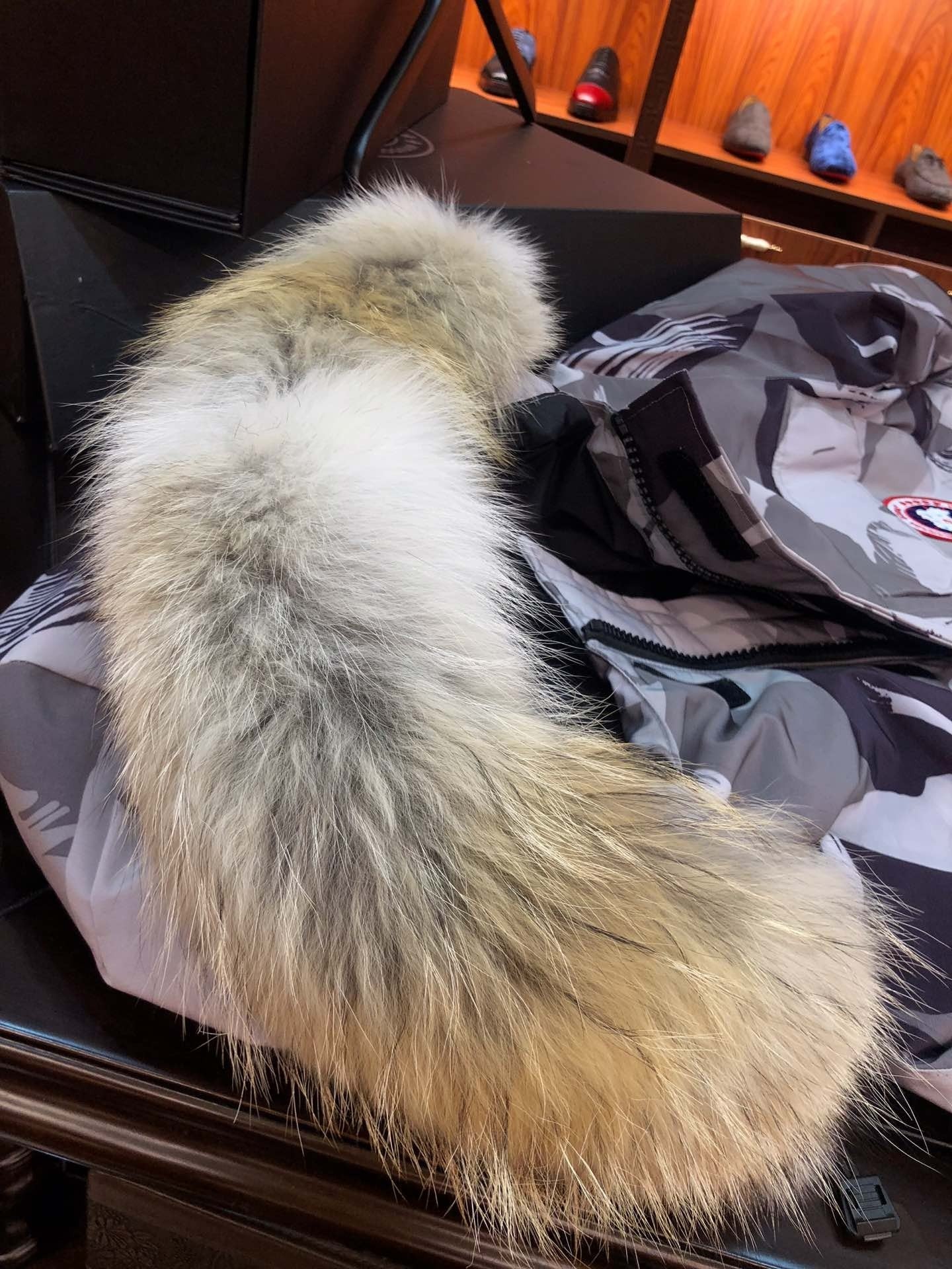 Camouflage Mid  length Hooded Down Jacket