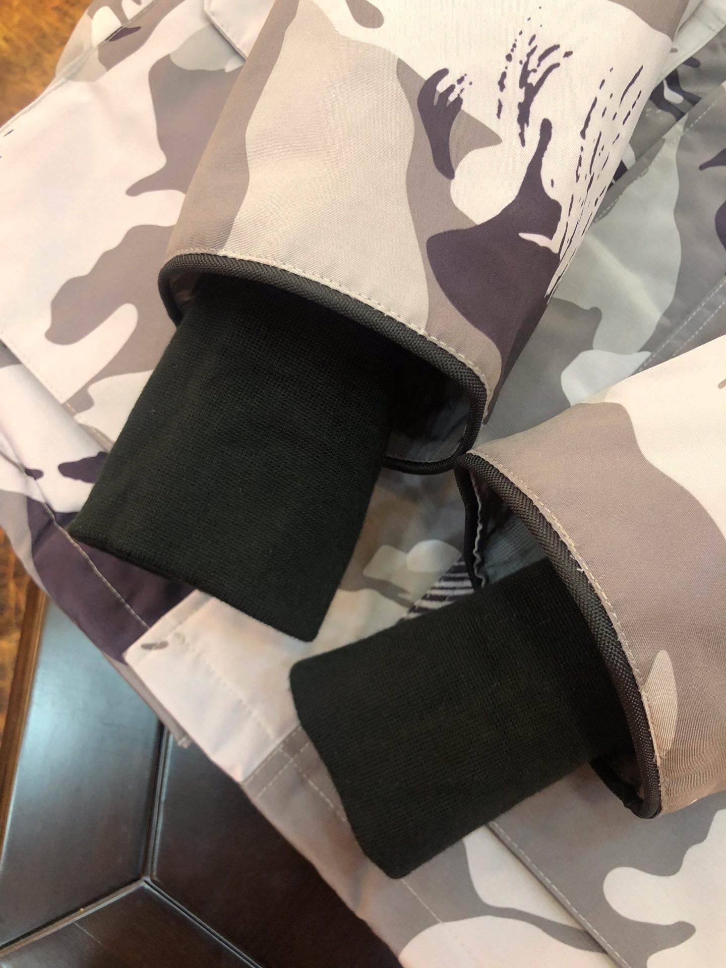 Camouflage Mid  length Hooded Down Jacket