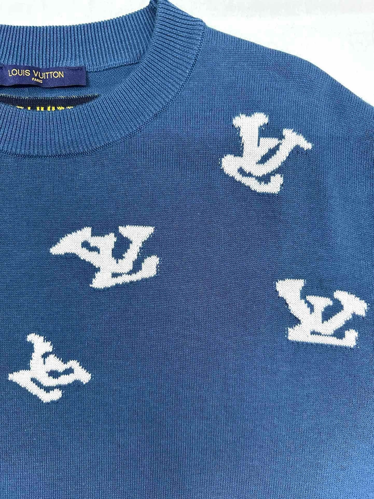 Jazz Music Jacquard Knit Crew Neck Short - Sleeve T - Shirt