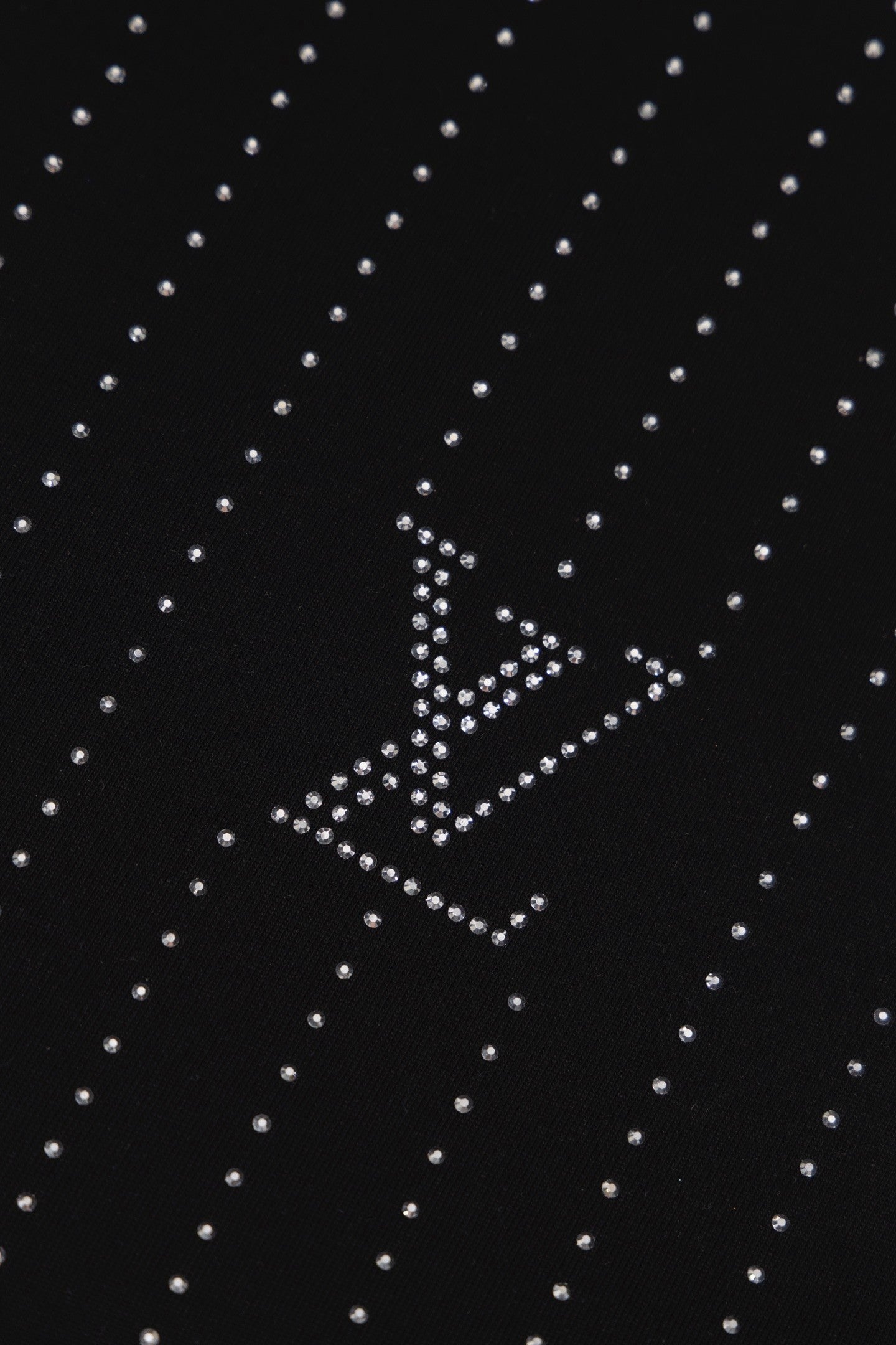 Black Short  Sleeve T - Shirt with Heat  Set Rhinestones