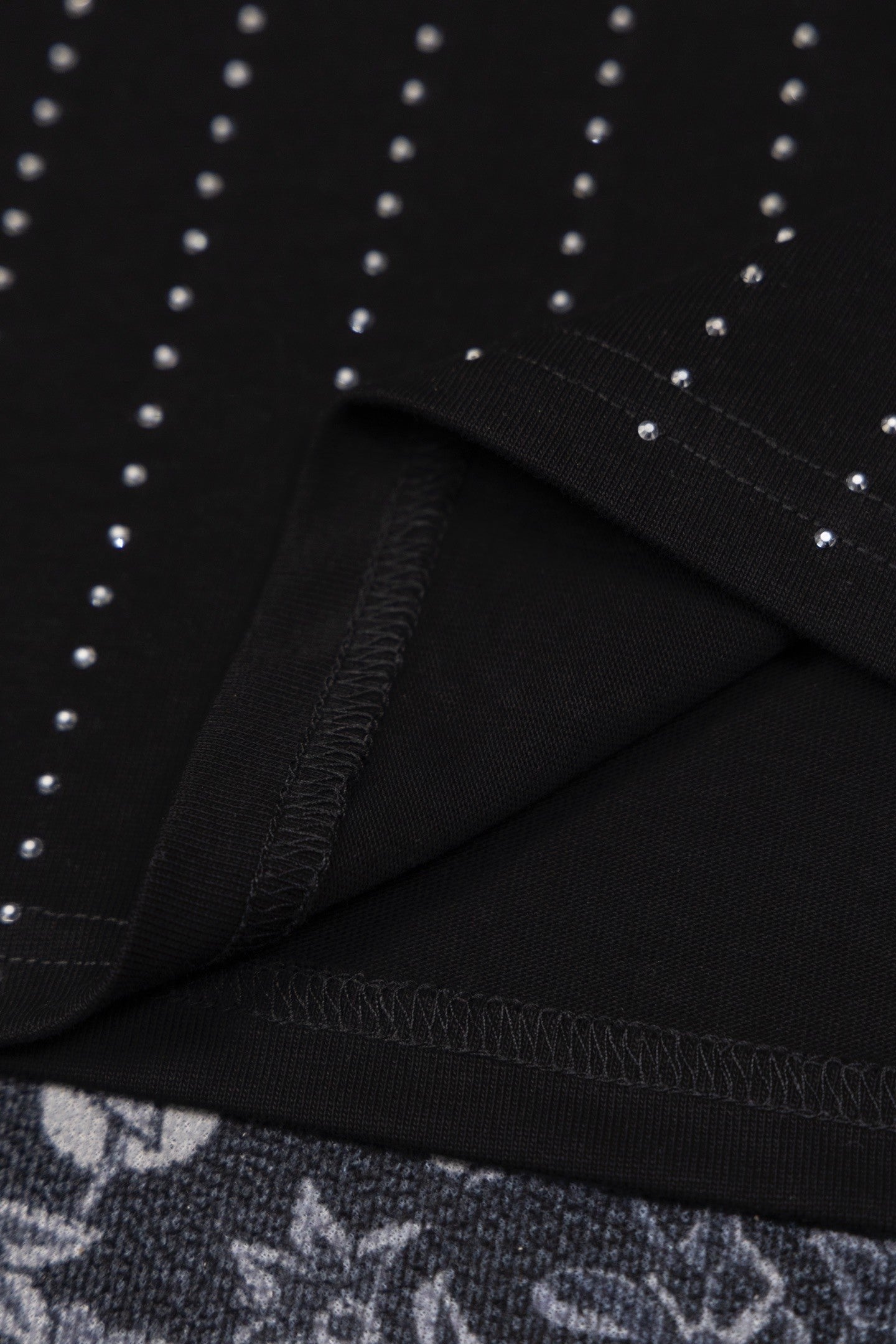 Black Short  Sleeve T - Shirt with Heat  Set Rhinestones