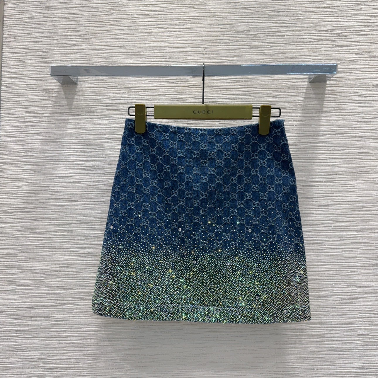 Denim Mini Skirt with Heat - Set Rhinestones