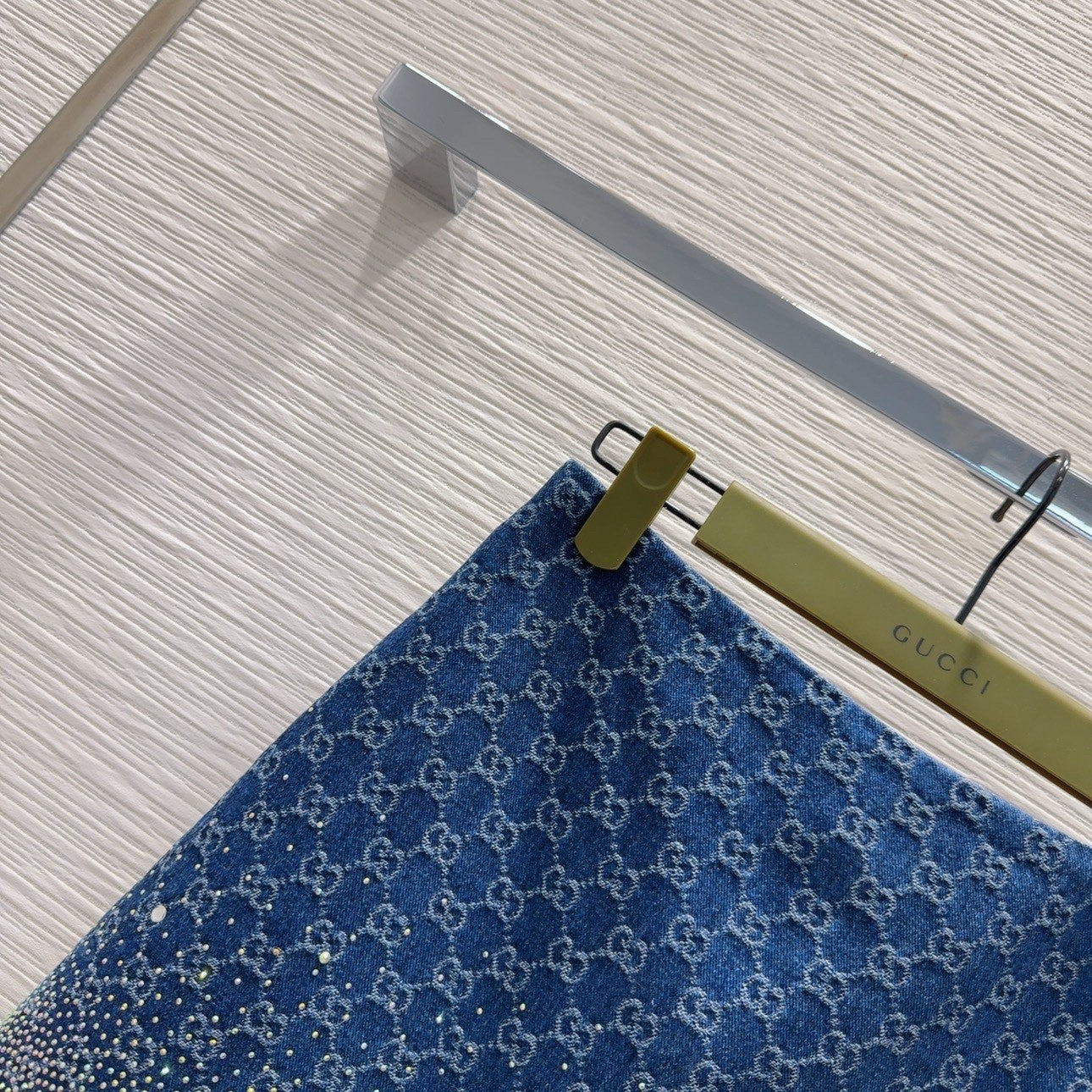 Denim Mini Skirt with Heat - Set Rhinestones