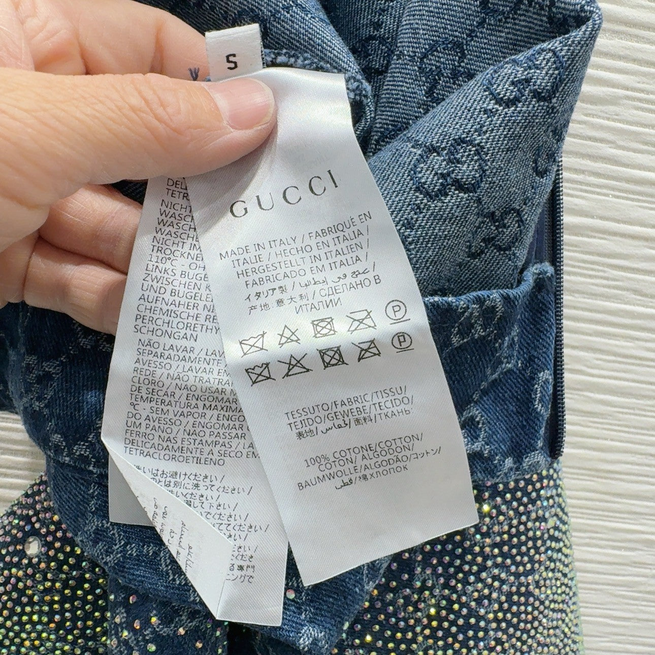 Denim Mini Skirt with Heat - Set Rhinestones