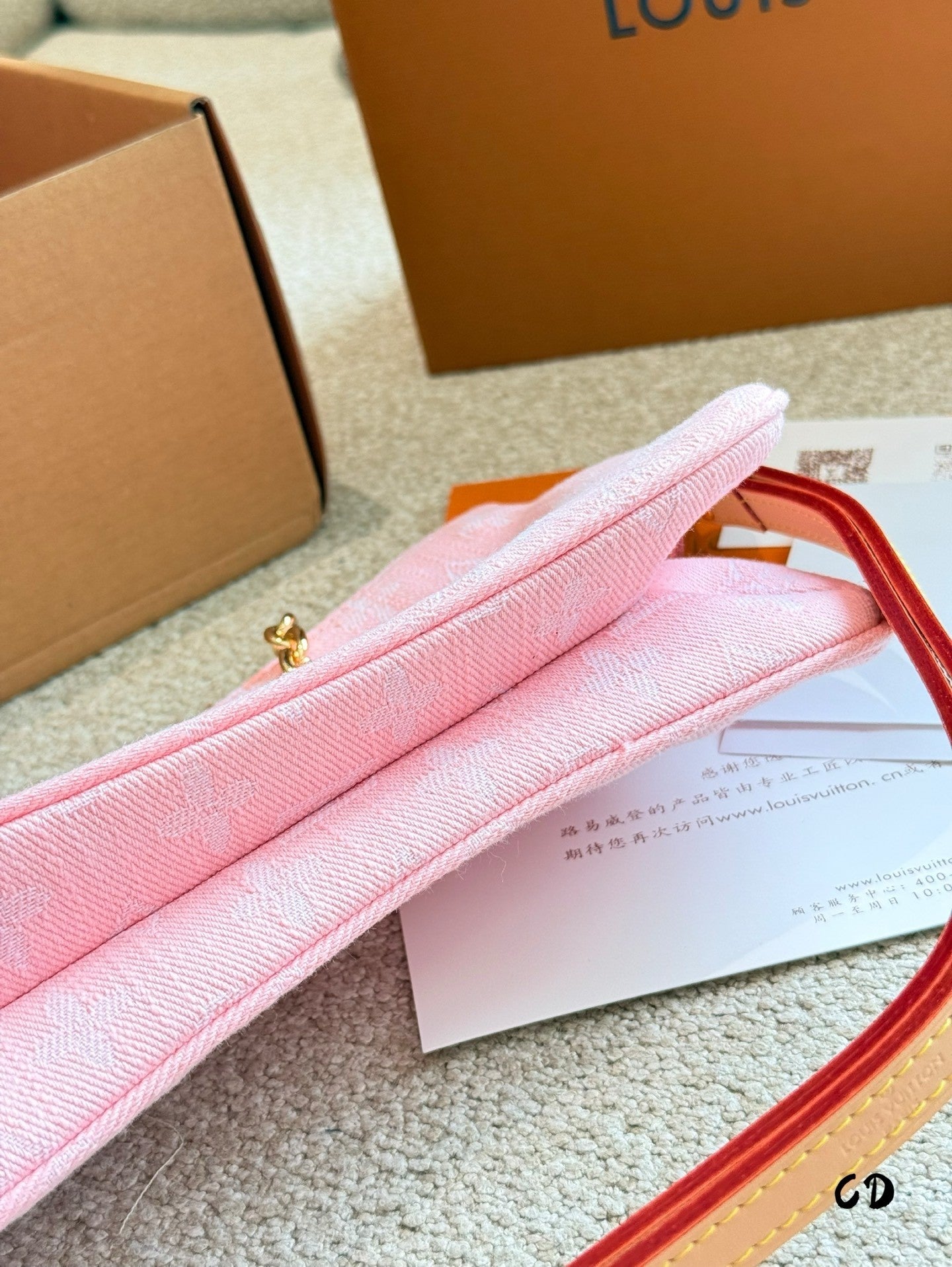 Pink Mahjong  style Double zipper Armpit Bag