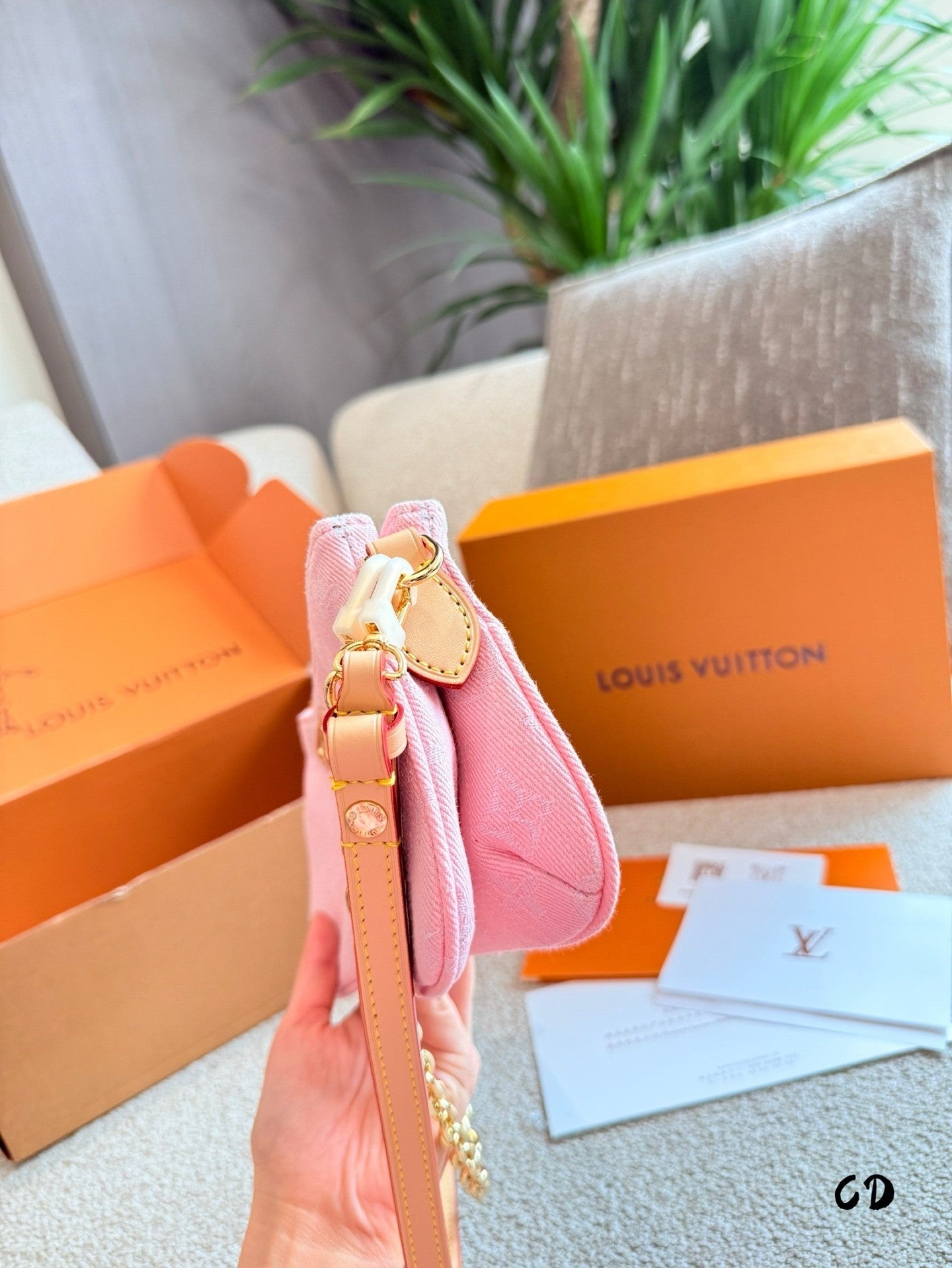 Pink Mahjong  style Double zipper Armpit Bag