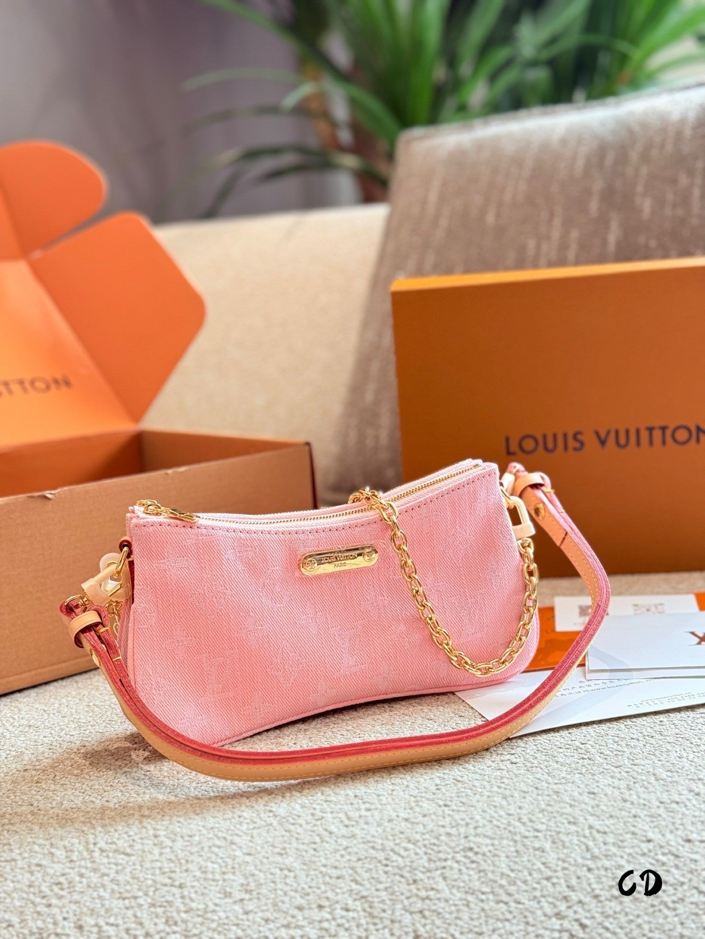 Pink Mahjong  style Double zipper Armpit Bag