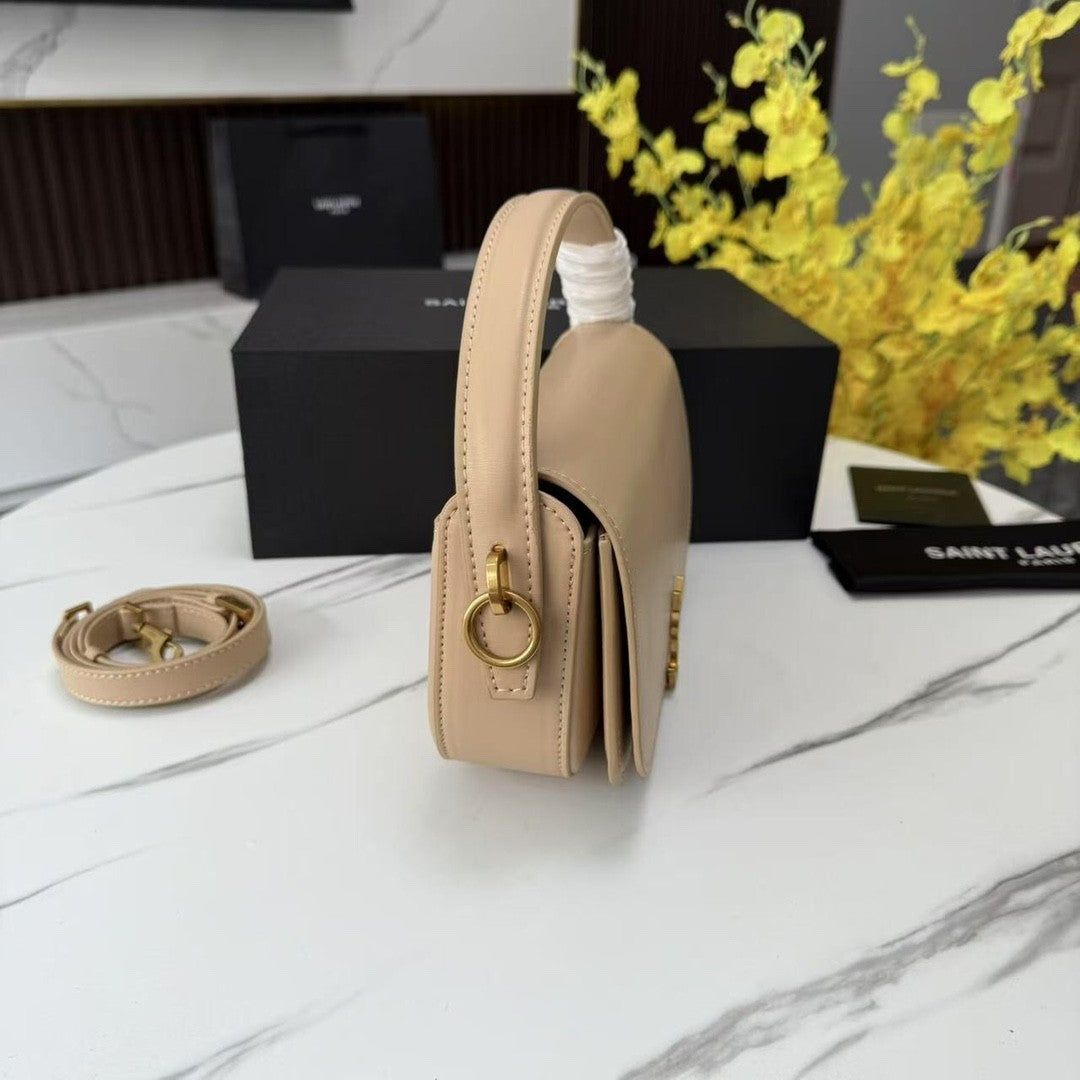 Beige Leather Handbag