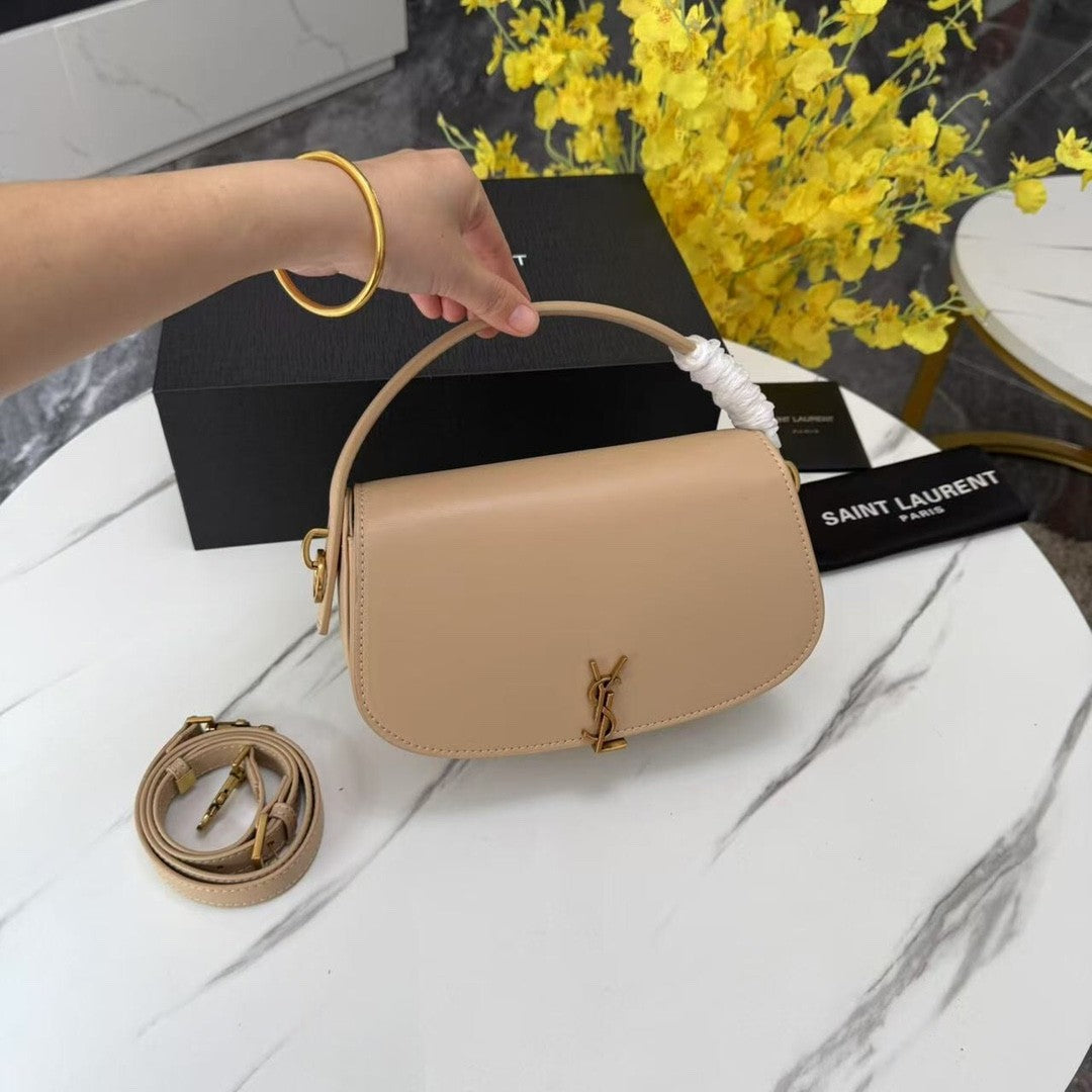 Beige Leather Handbag