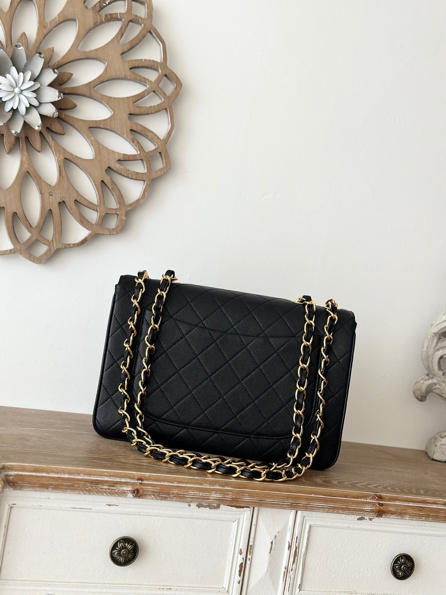 Black lambskin Quilted Flap Chain Bag