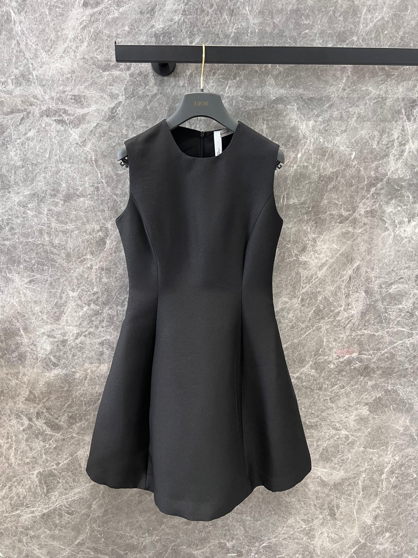 Black Simple Waist  Cinching Dress