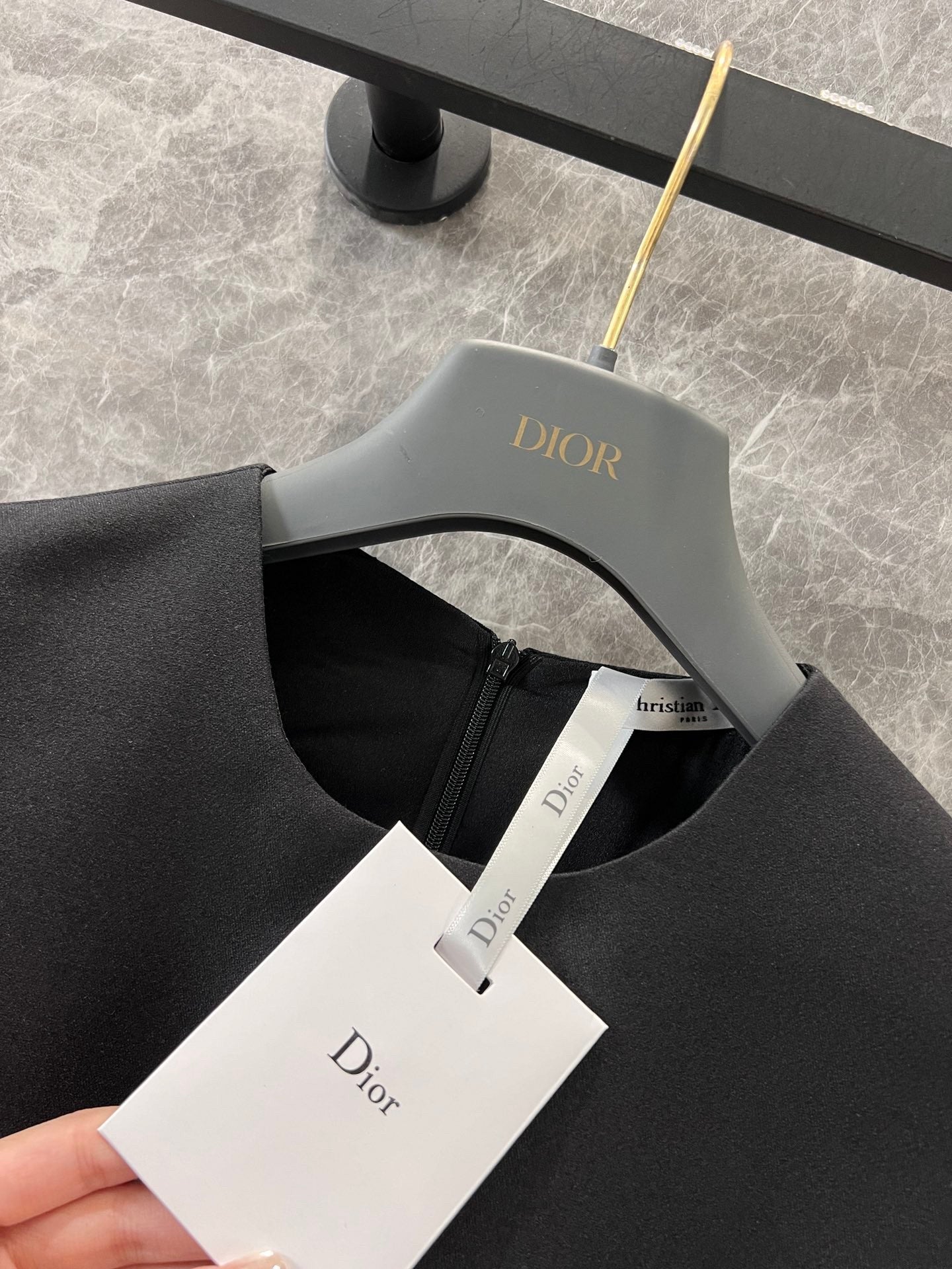 Black Simple Waist  Cinching Dress