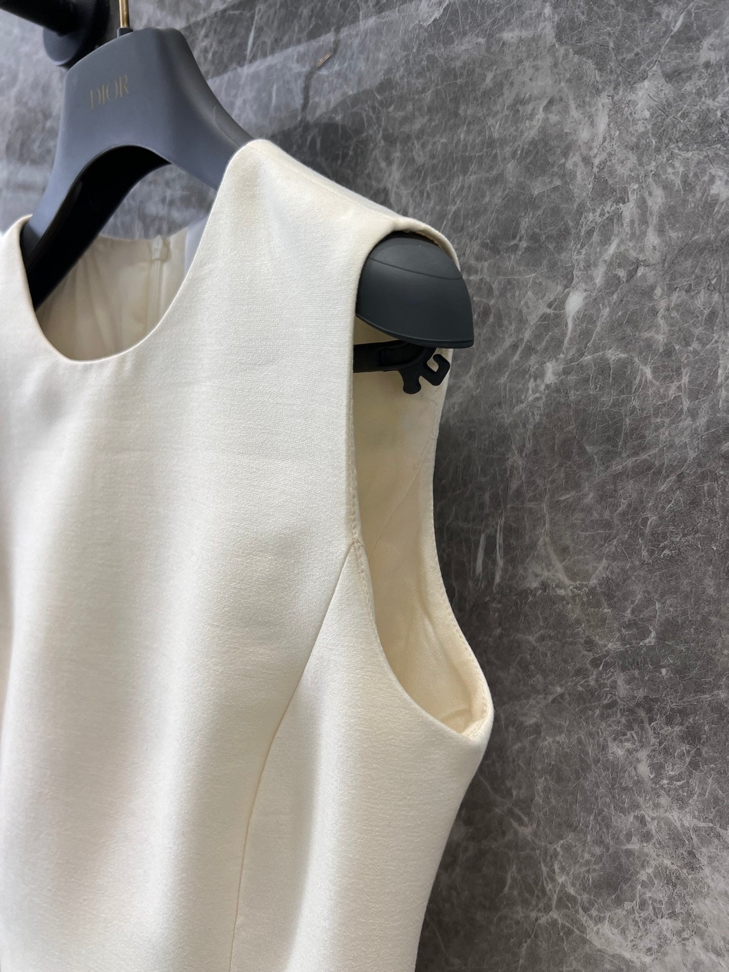 White Simple Waist  Cinching Dress