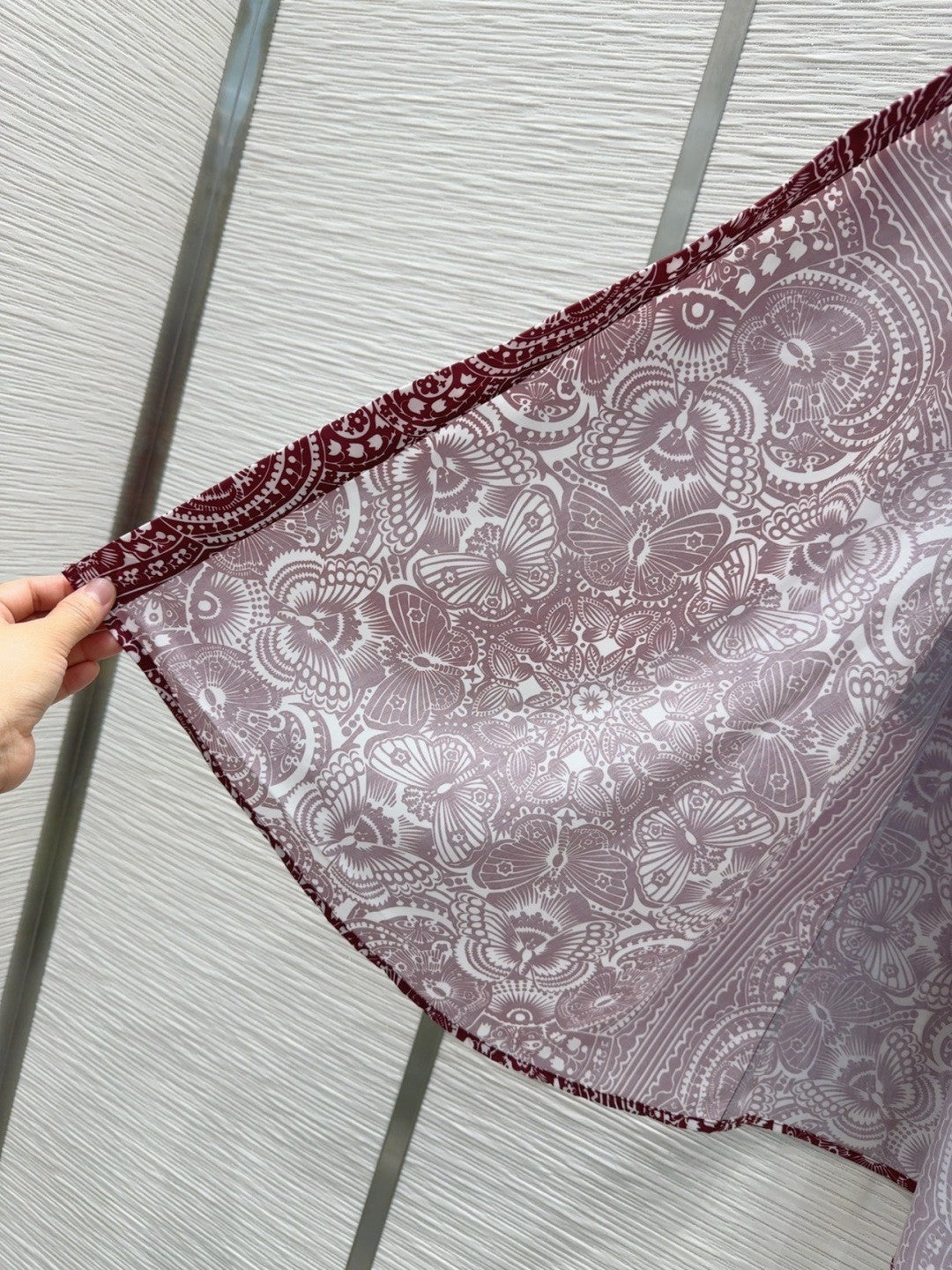 Burgundy Patterned Cotton Dress