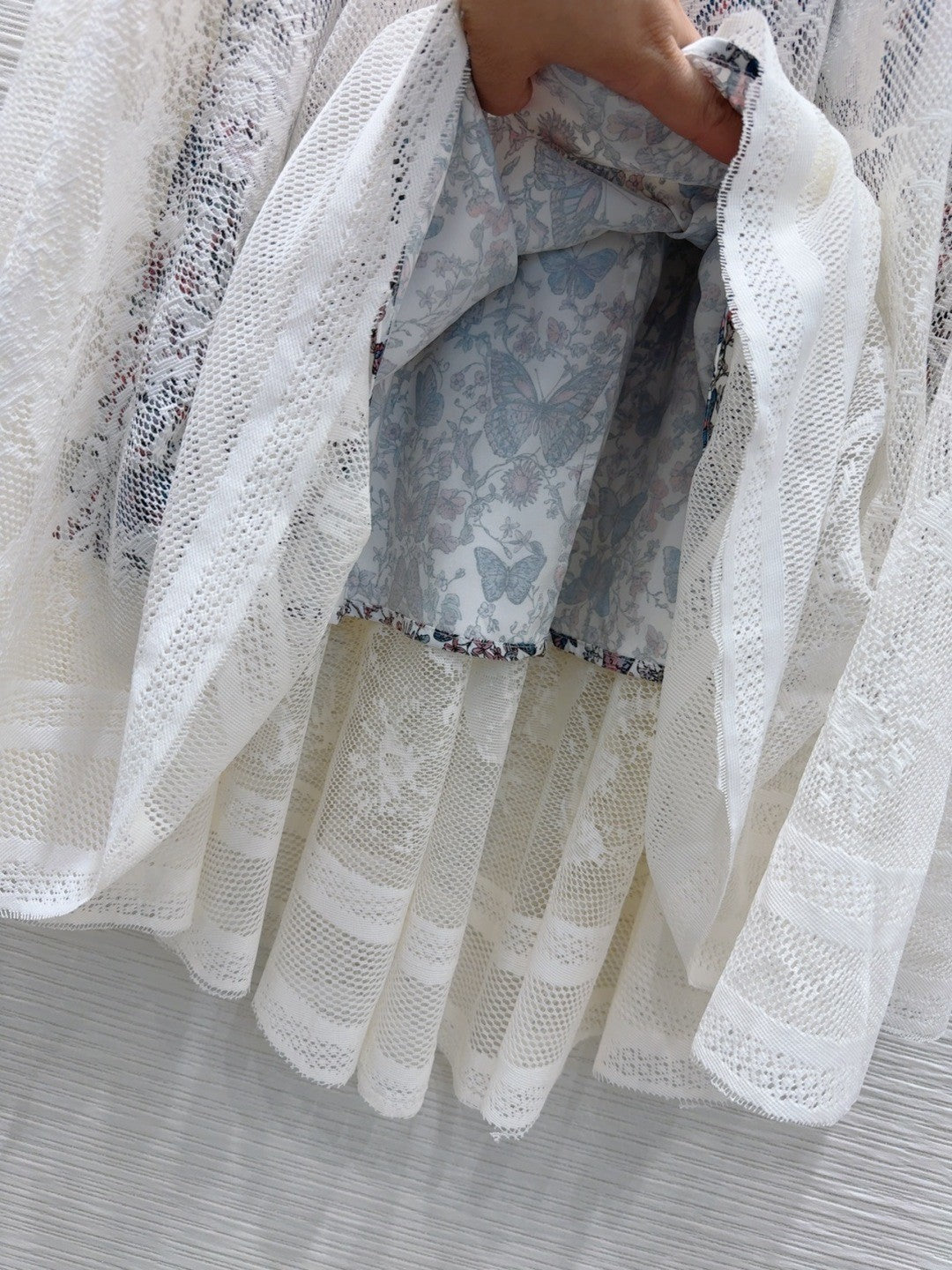 Lace Double Layered Midi Skirt