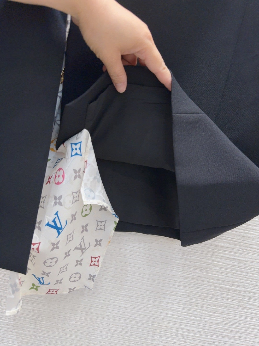 Black Paneled Acetate Dress