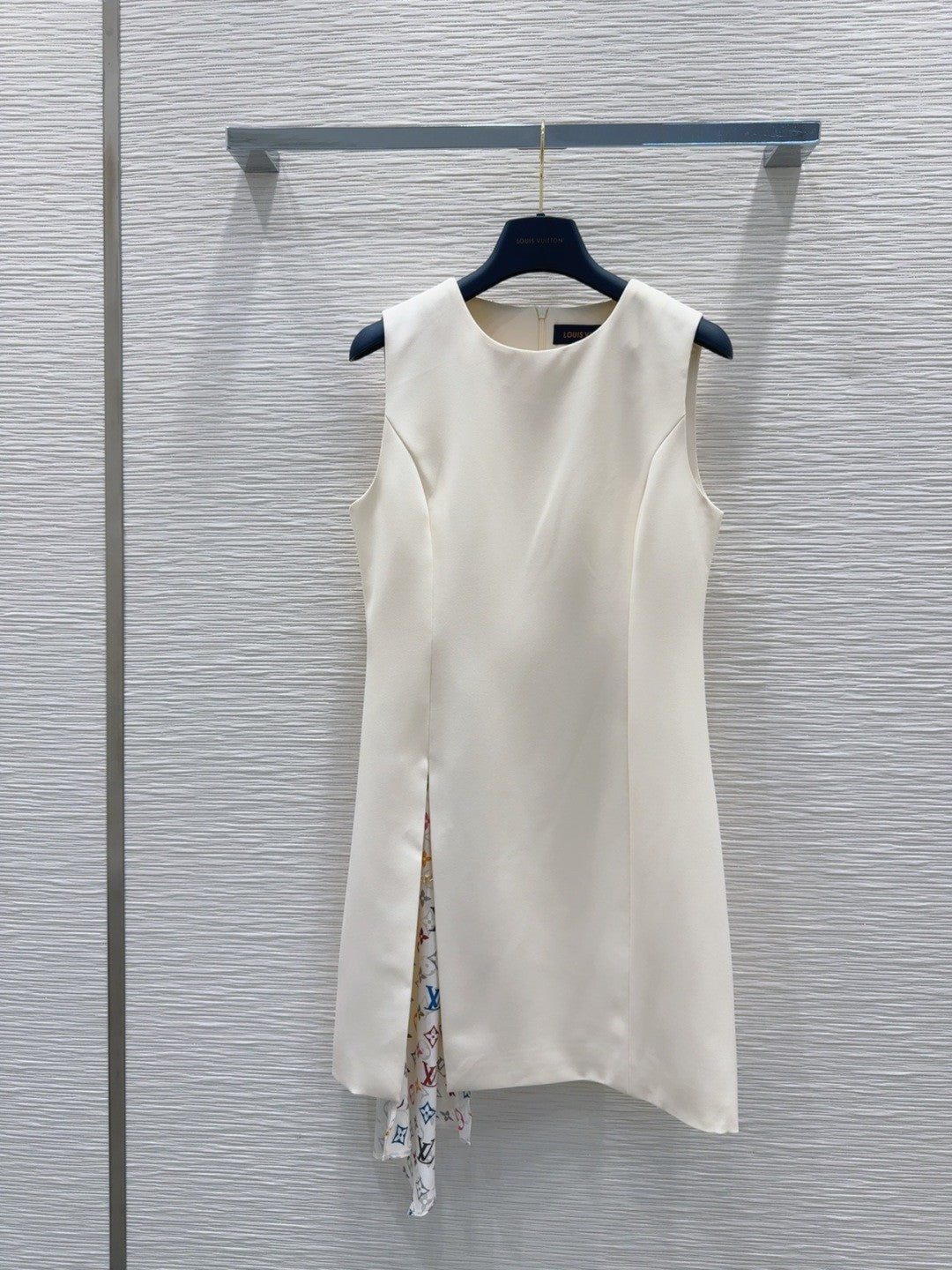 White - Paneled Acetate Dress