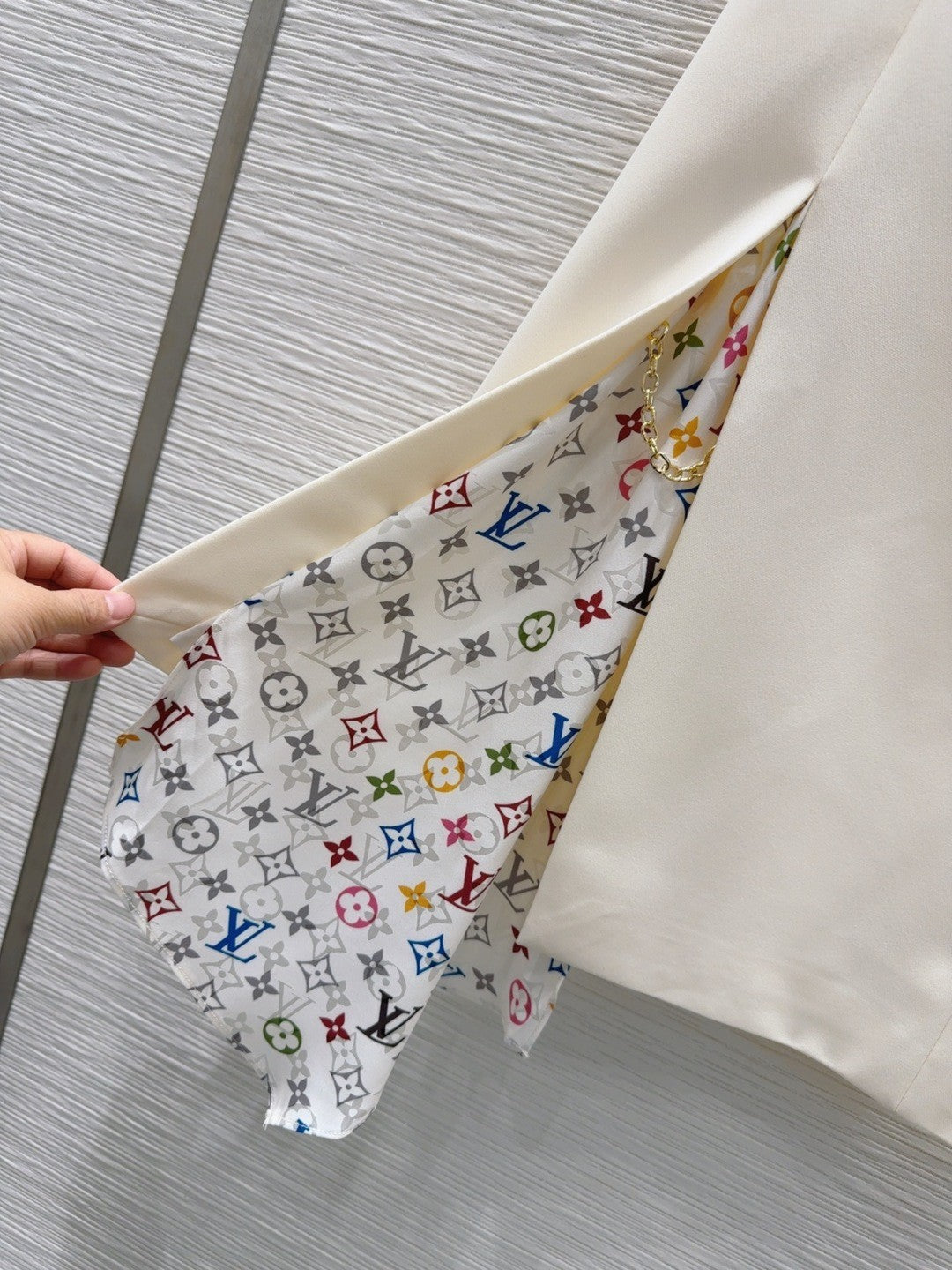 White - Paneled Acetate Dress