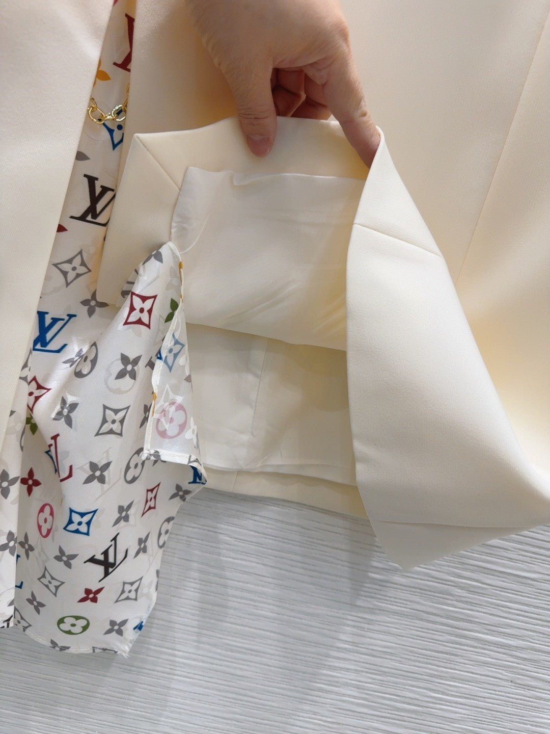 White - Paneled Acetate Dress