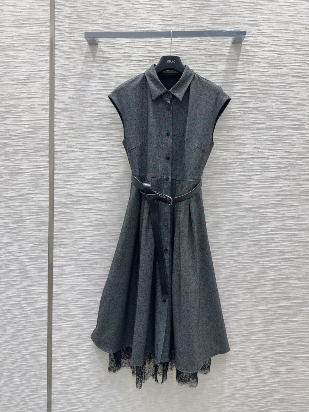 Grey Sleeveless Shirtdress