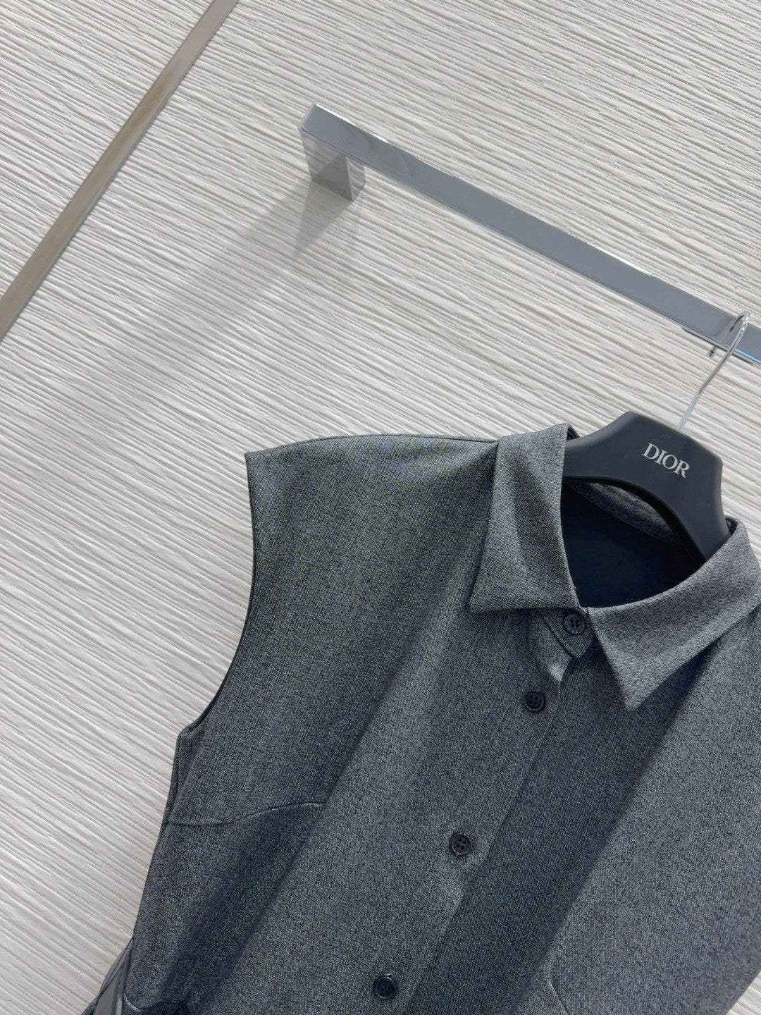 Grey Sleeveless Shirtdress