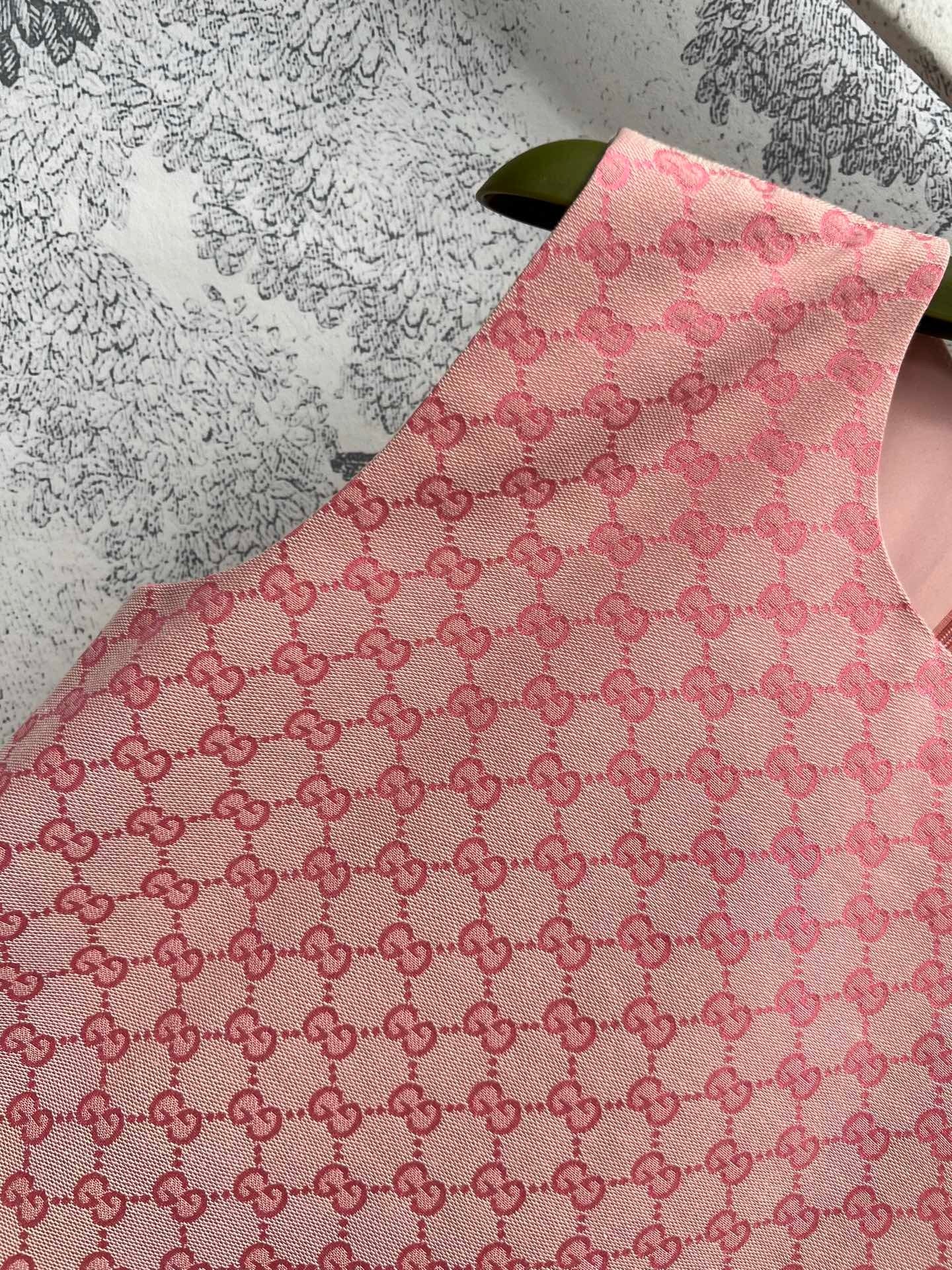 Pink double-G jacquard sleeveless straight tube dress