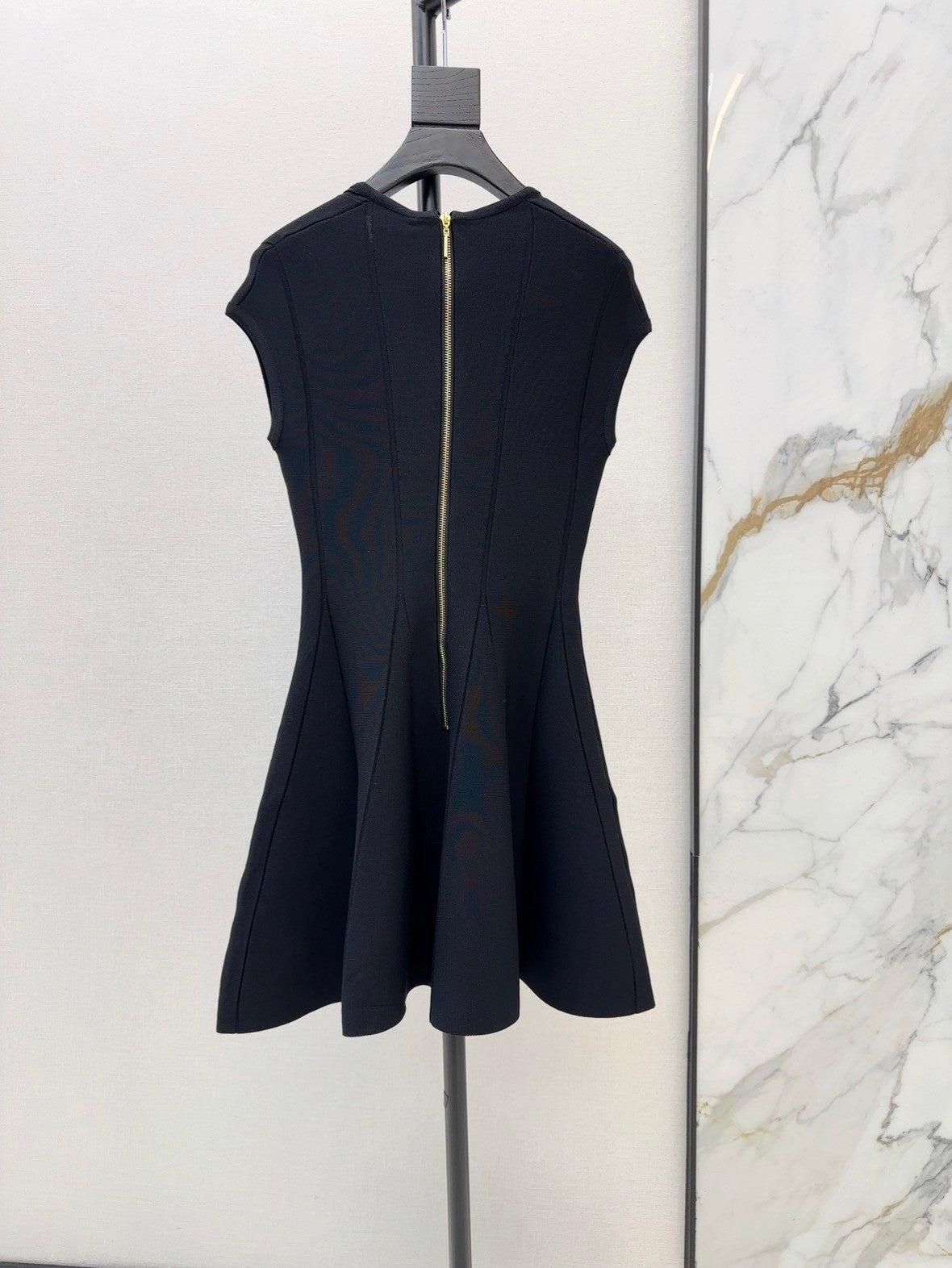 Black Sleeveless V - neck Dress