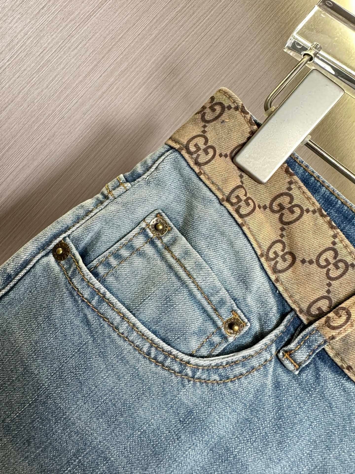 Light blue straight - leg long denim jeans