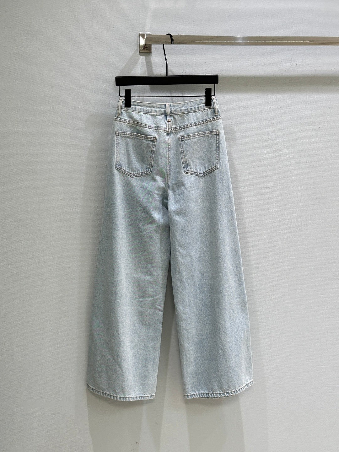 Beaded Straight Wide - leg Jeans