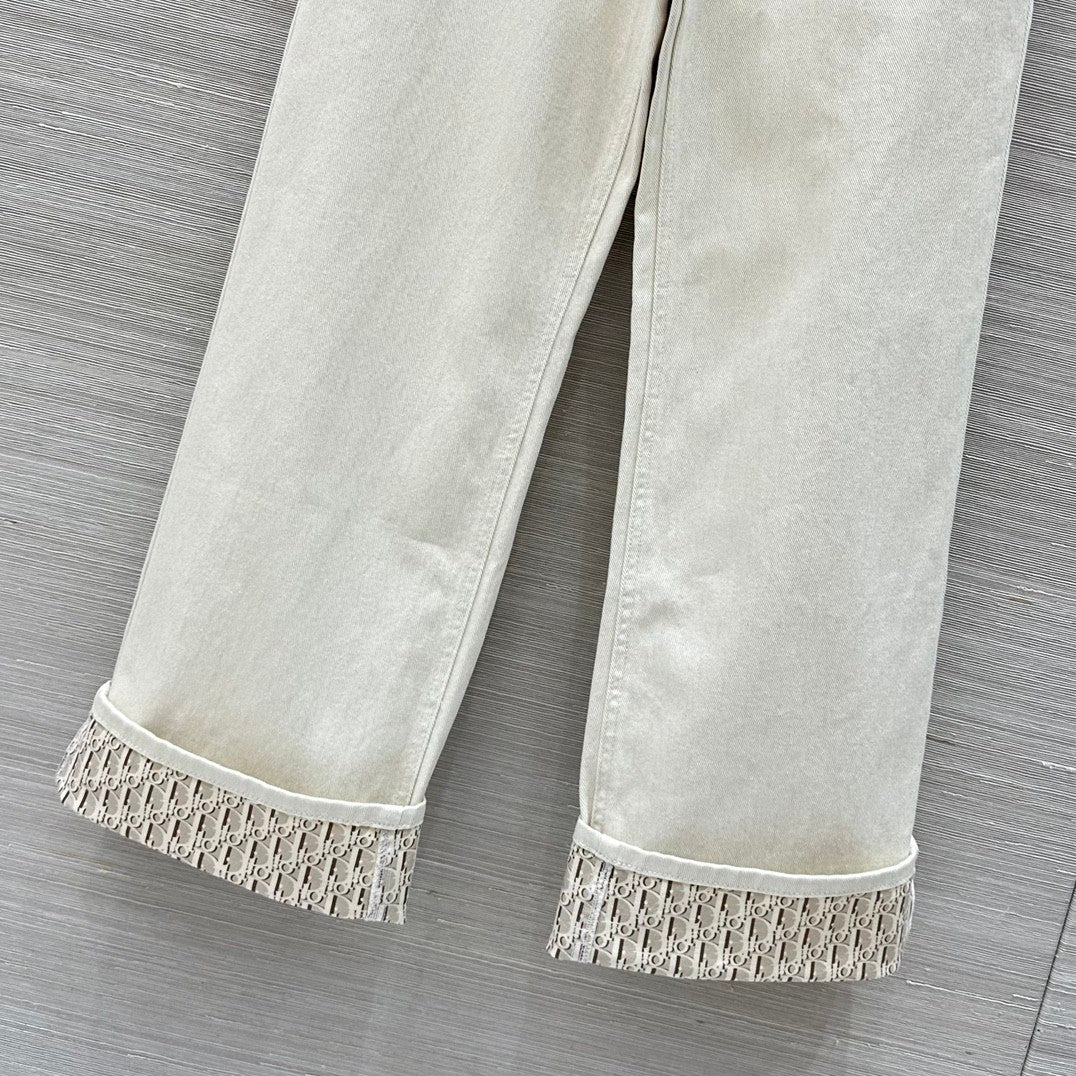 Monogram straight wide-leg jeans